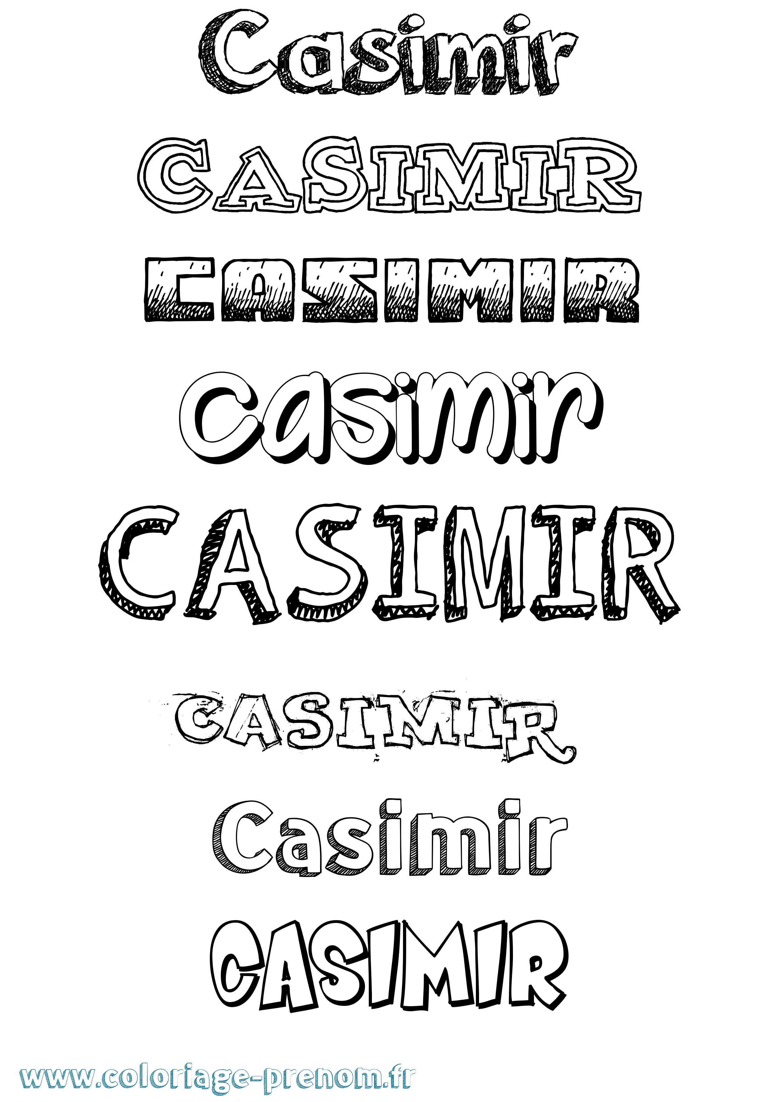 Coloriage prénom Casimir Dessiné