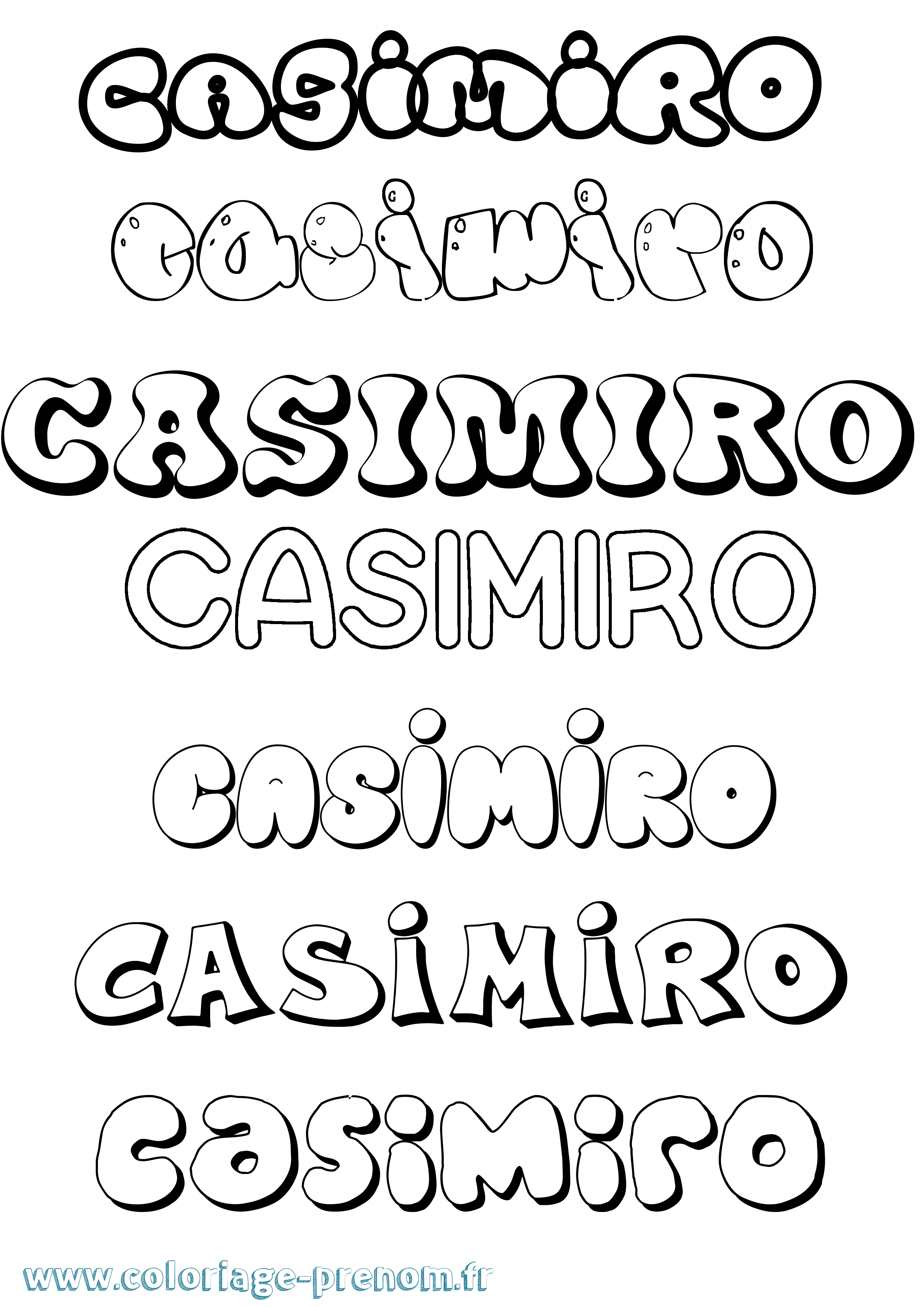 Coloriage Casimiro Bubble Coloriage prénom Casimiro Bubble