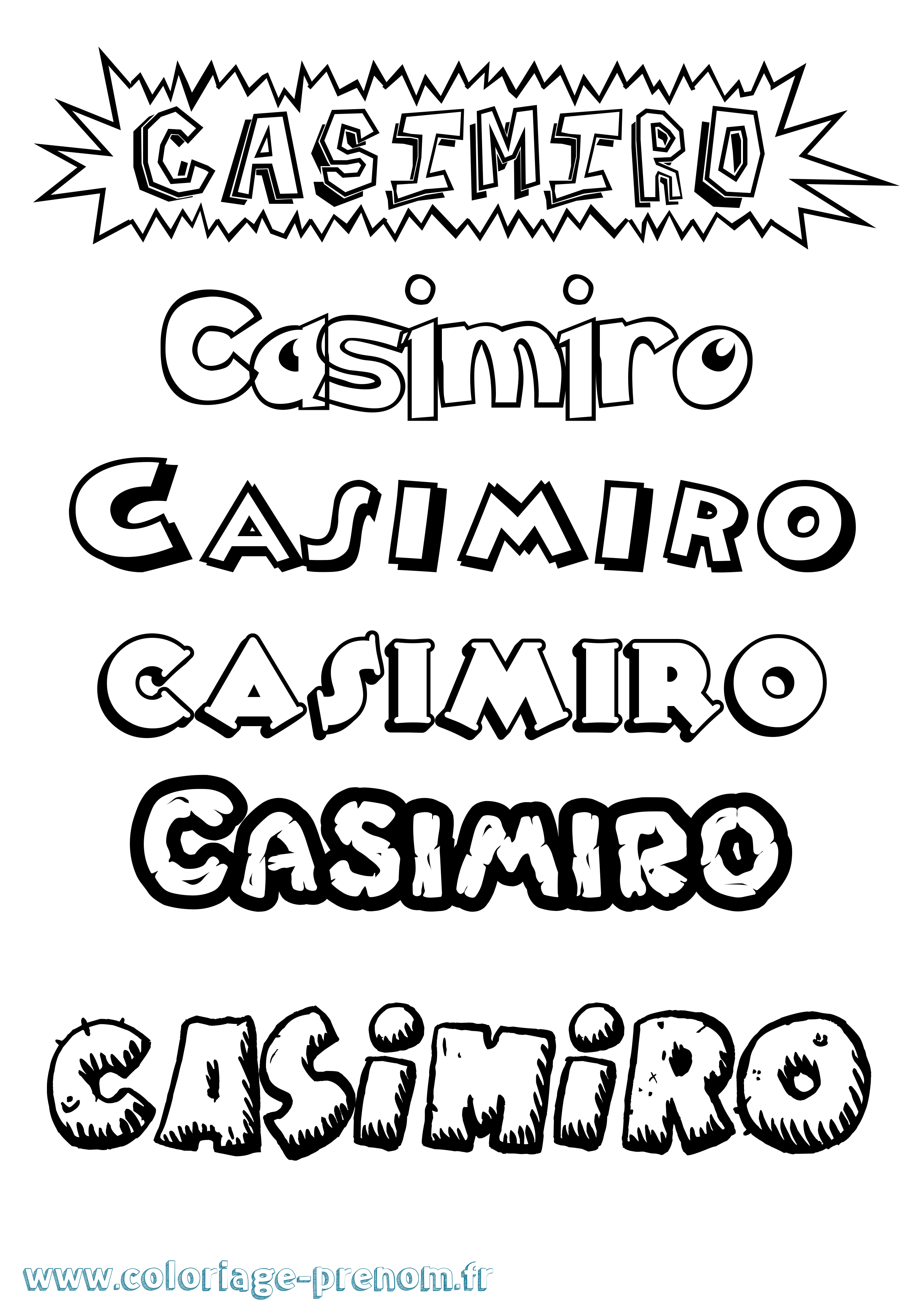 Coloriage prénom Casimiro Dessin Animé