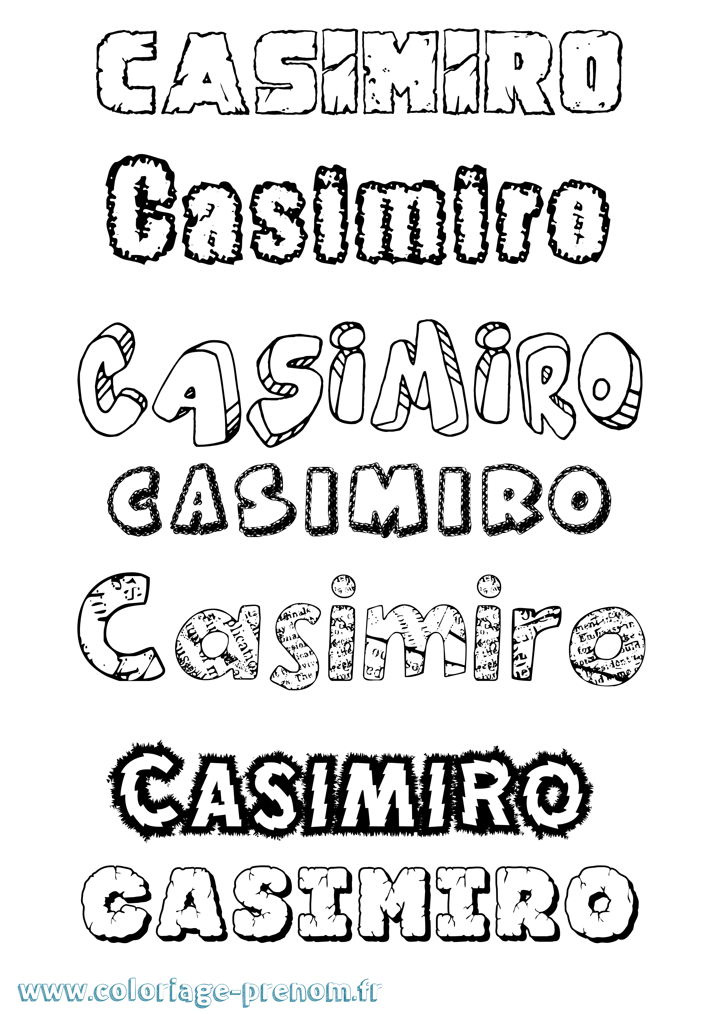 Coloriage prénom Casimiro Destructuré