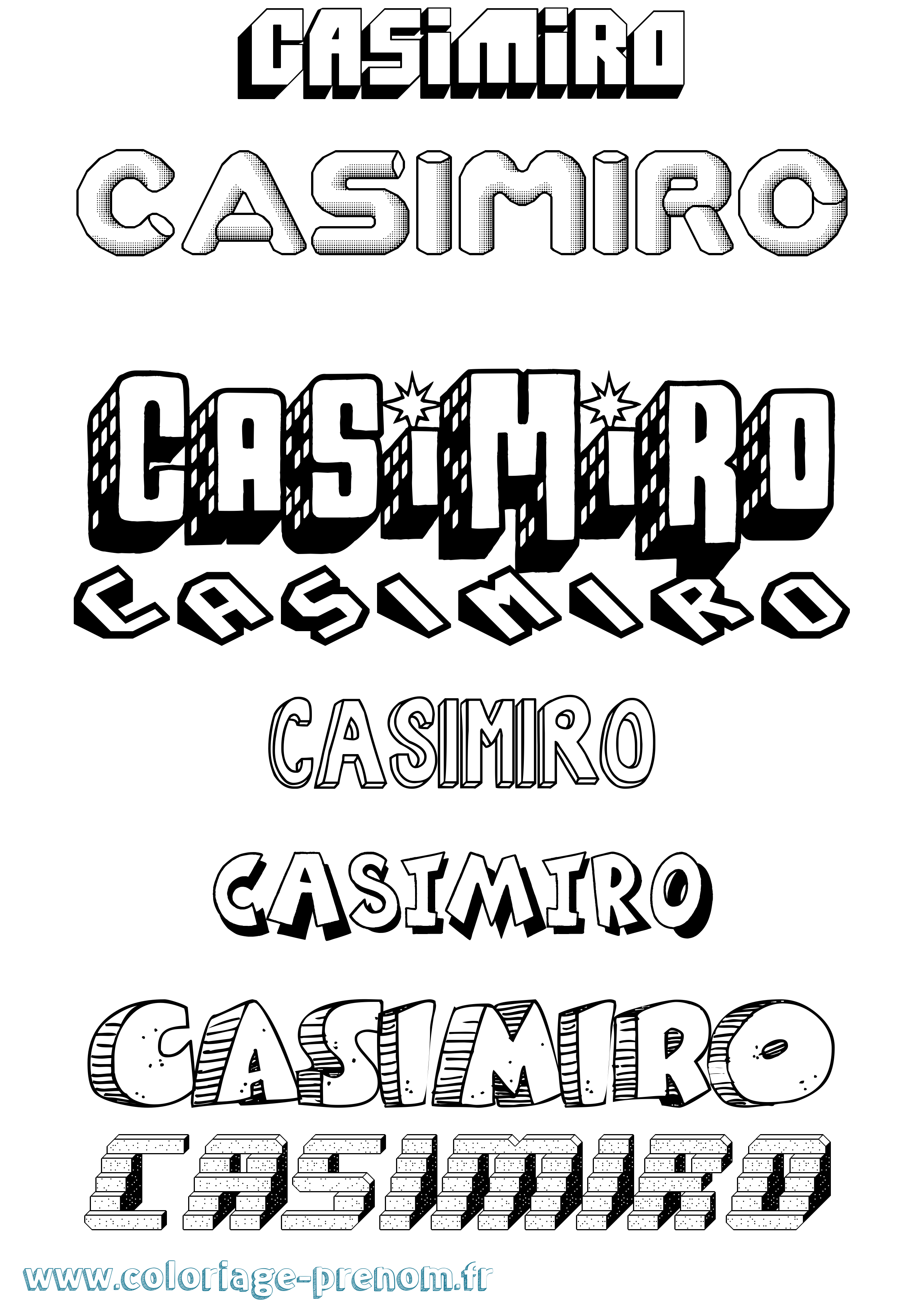Coloriage Casimiro Effet 3D Coloriage prénom Casimiro Effet 3D