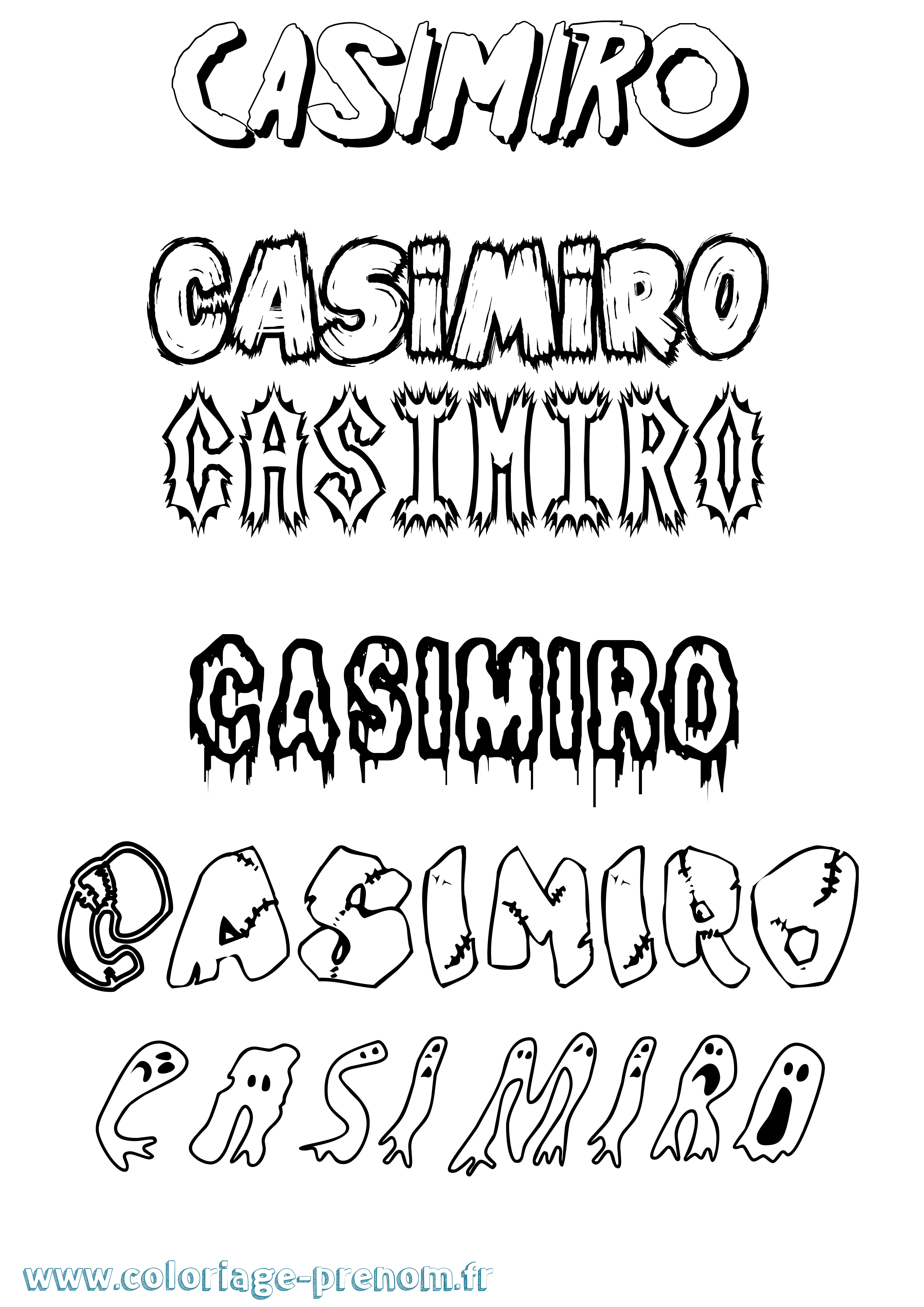 Coloriage Casimiro Frisson Coloriage prénom Casimiro Frisson