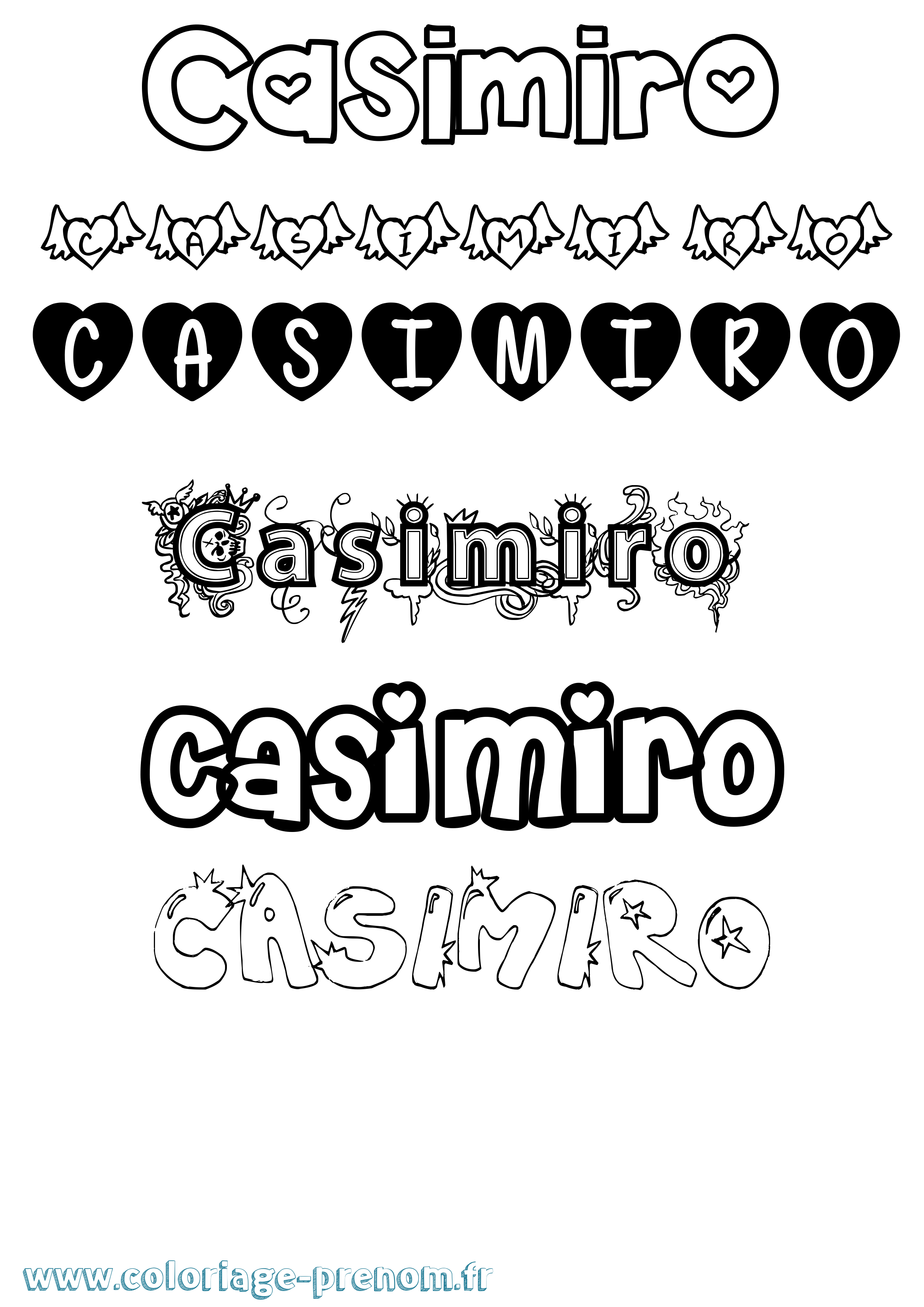 Coloriage Casimiro Girly Coloriage prénom Casimiro Girly