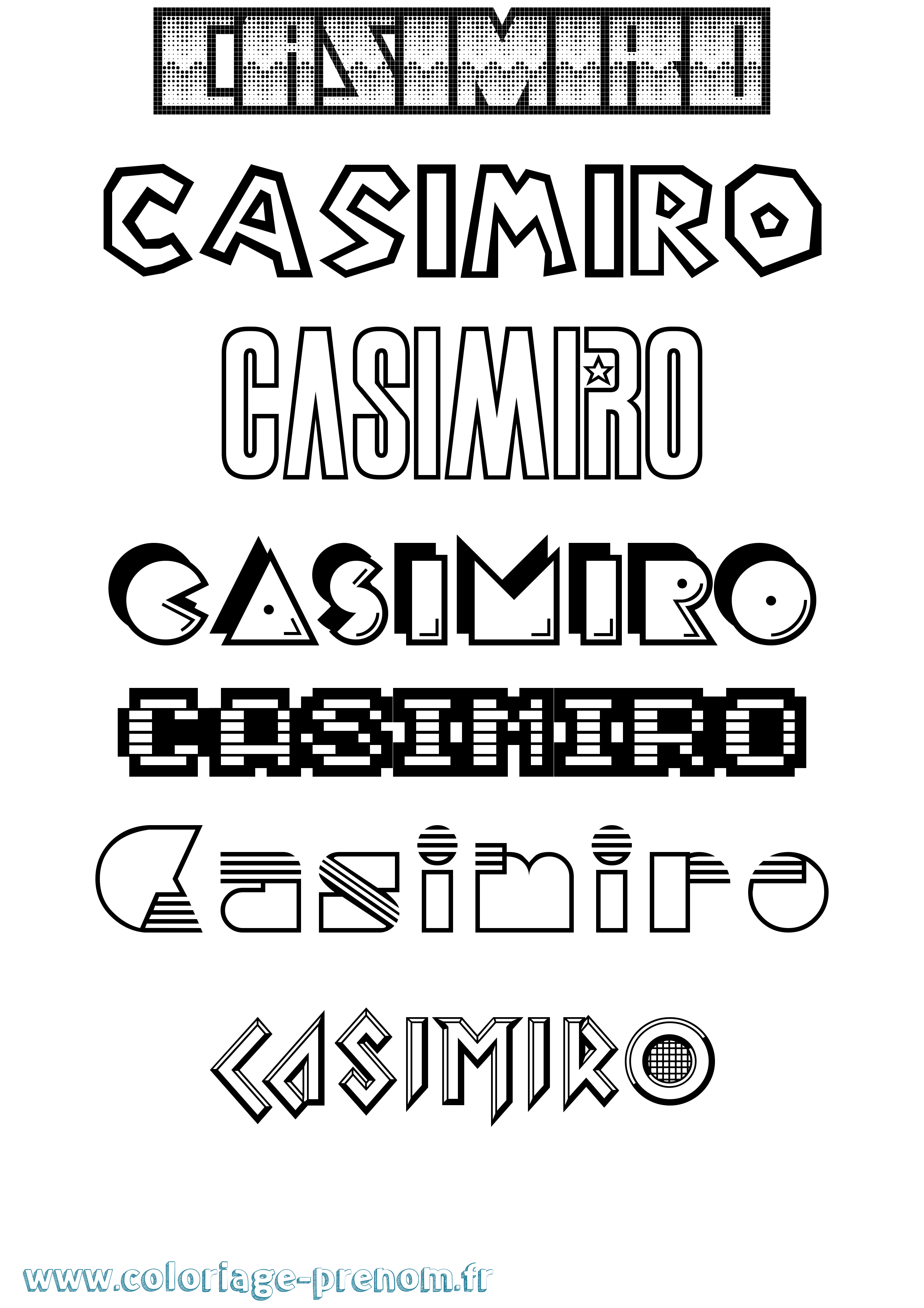 Coloriage Casimiro Jeux Vidéos Coloriage prénom Casimiro Jeux Vidéos