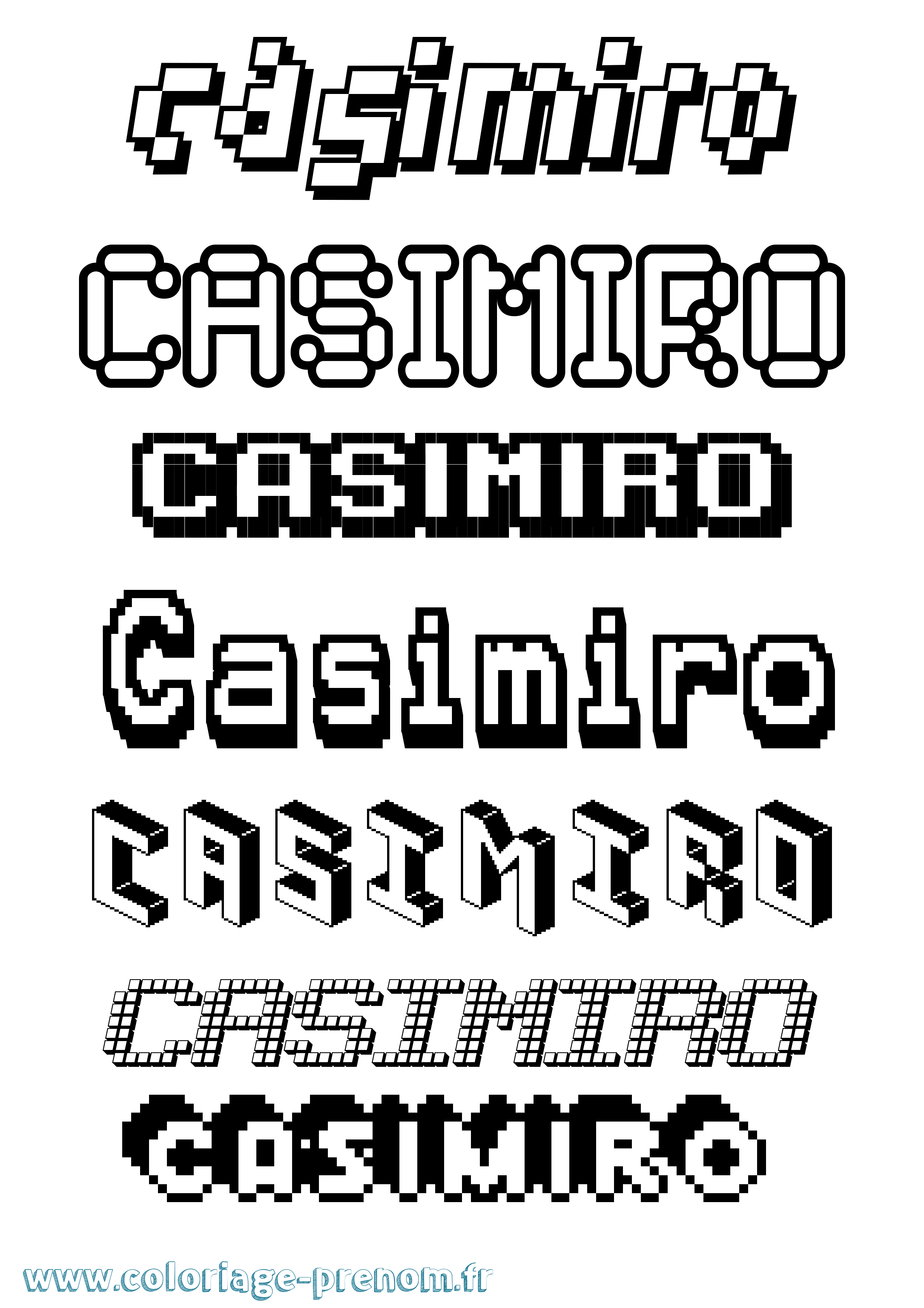 Coloriage Casimiro Pixel Coloriage prénom Casimiro Pixel