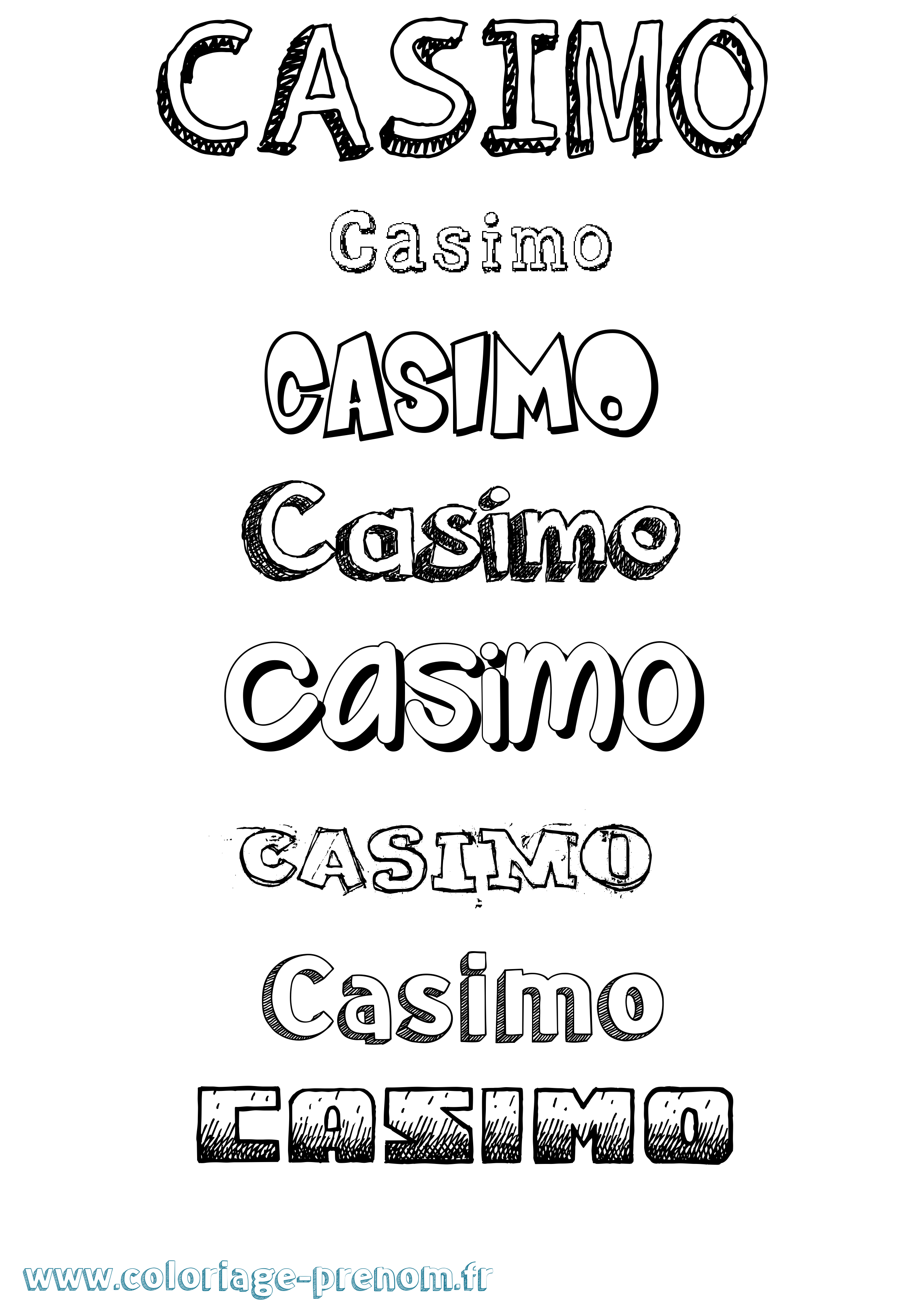 Coloriage prénom Casimo Dessiné