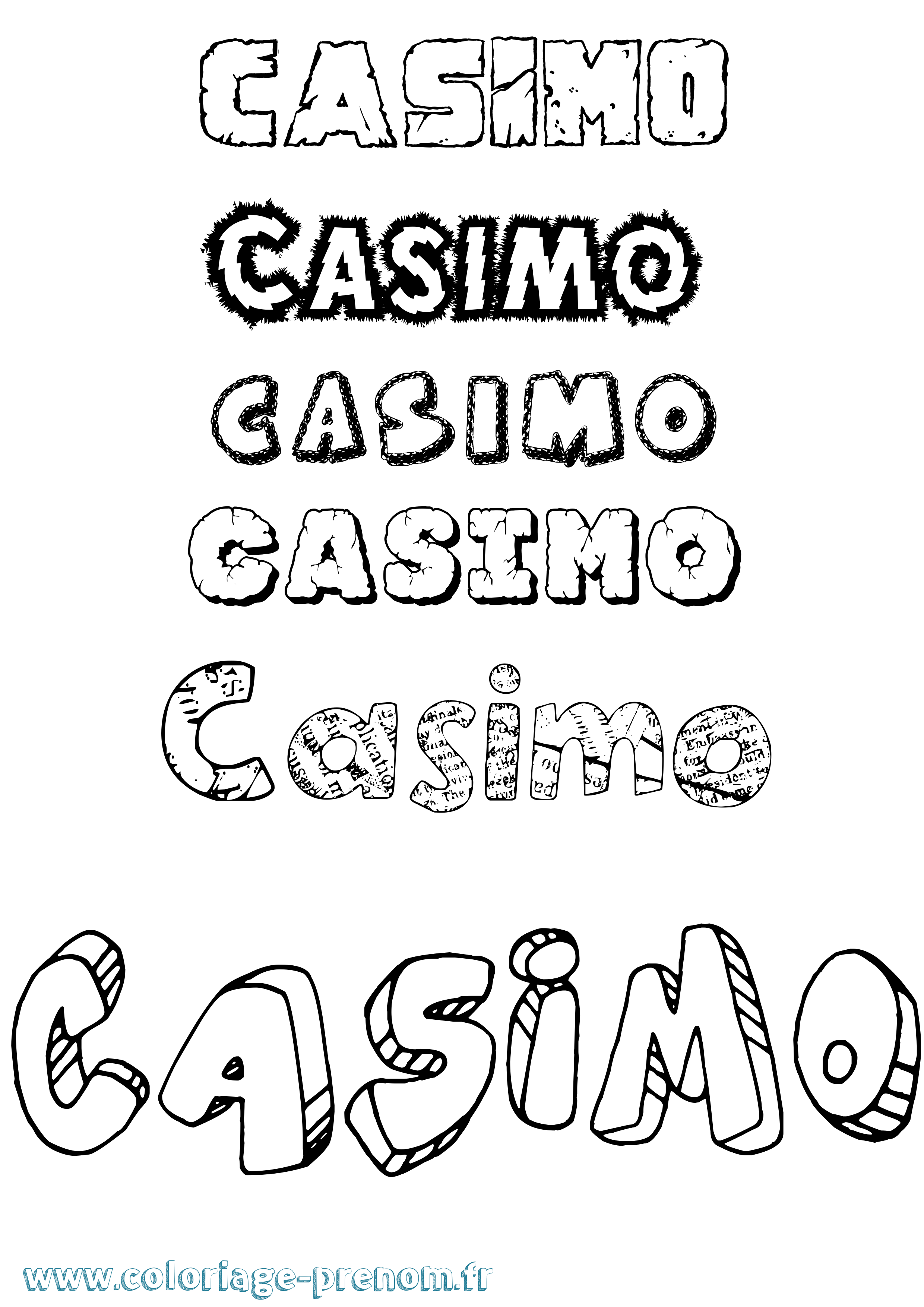 Coloriage prénom Casimo Destructuré