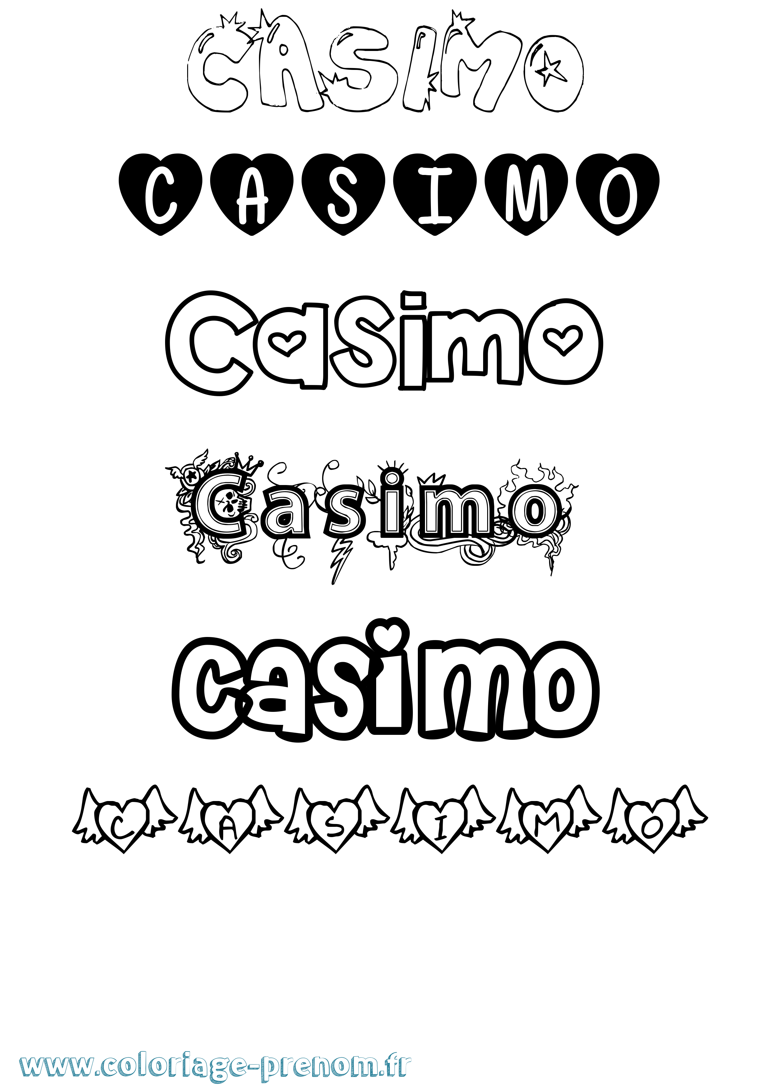 Coloriage prénom Casimo Girly