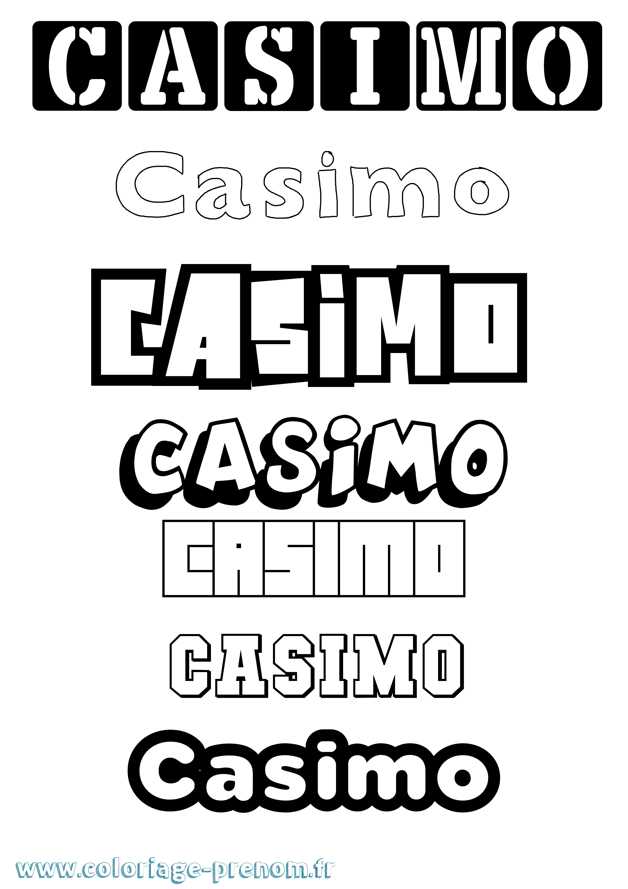 Coloriage prénom Casimo Simple