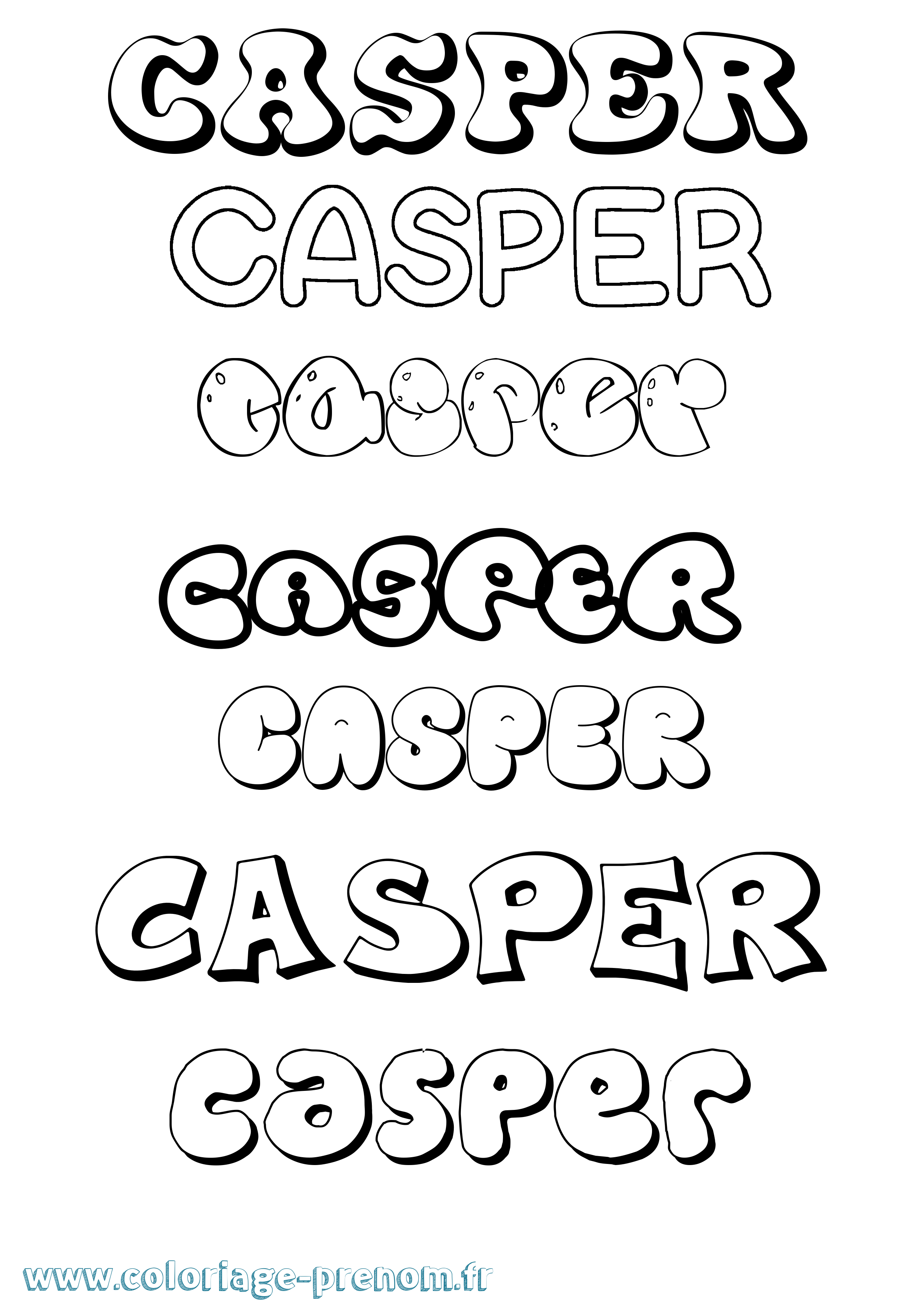 Coloriage prénom Casper Bubble
