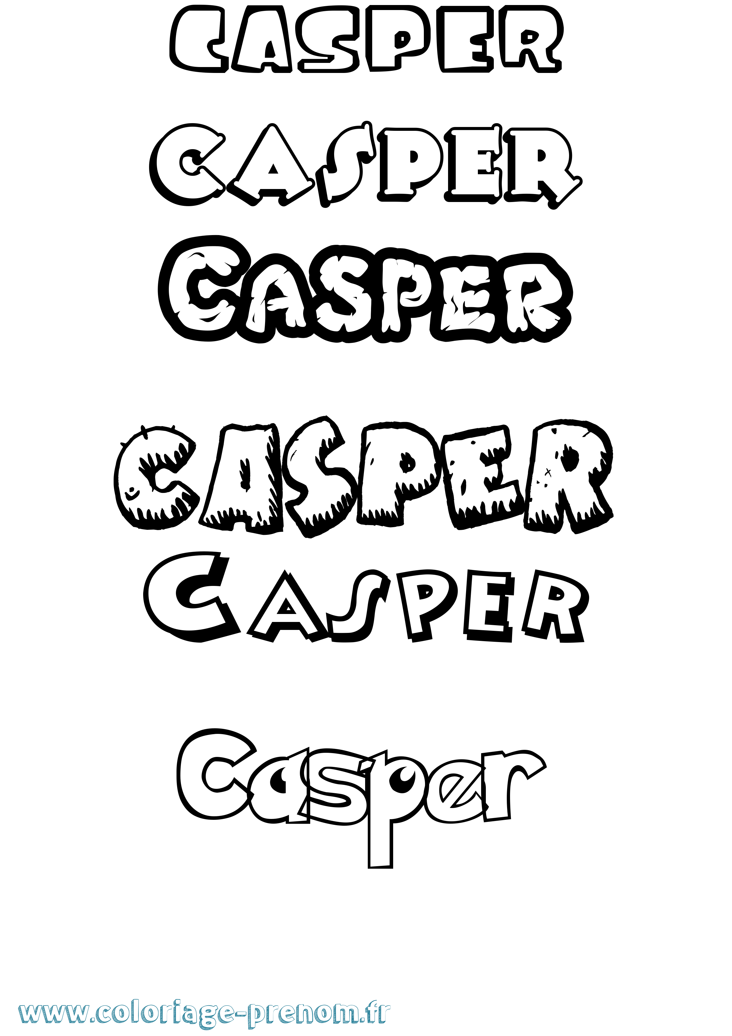 Coloriage Casper Dessin Animé Coloriage prénom Casper Dessin Animé