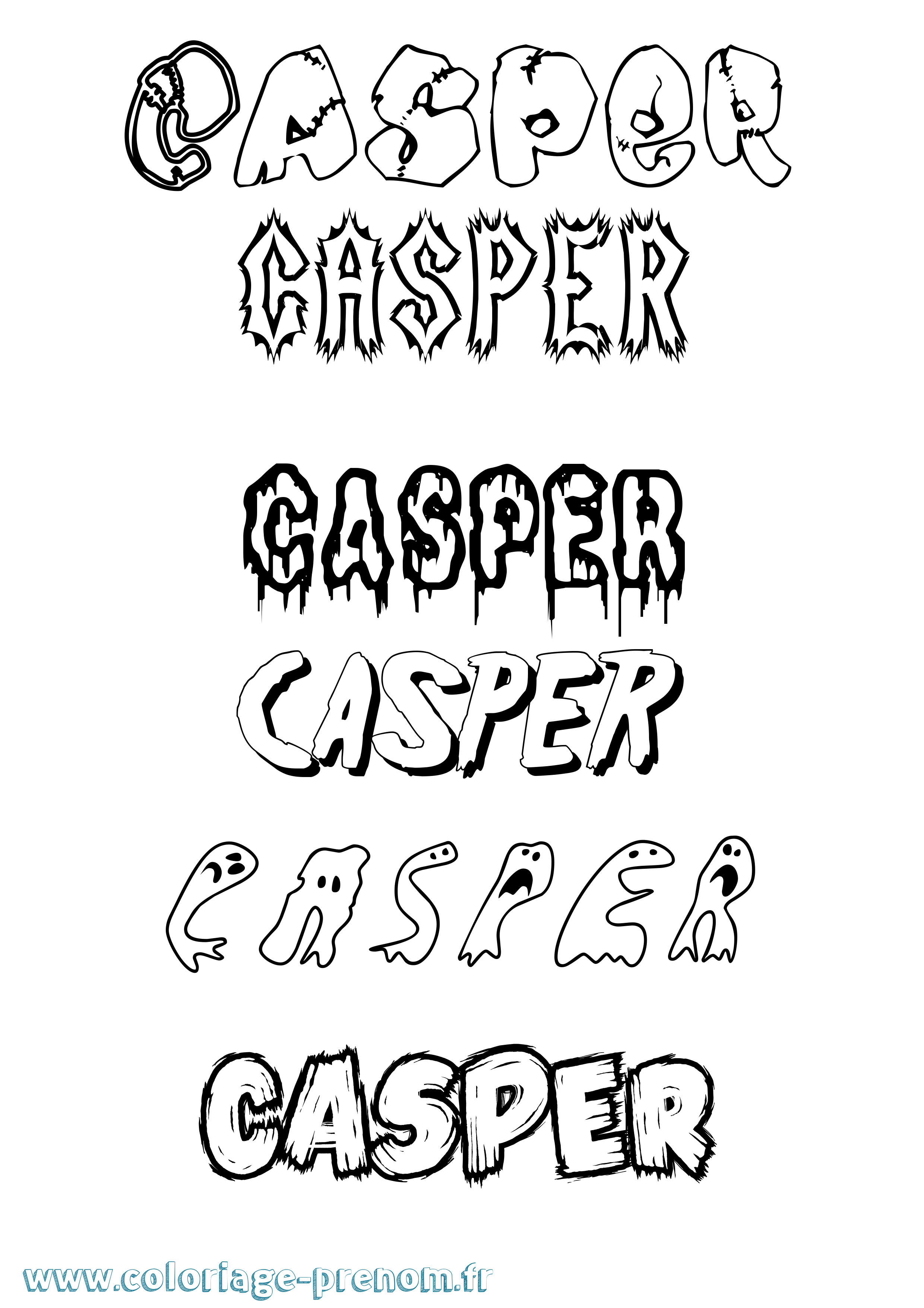 Coloriage prénom Casper Frisson