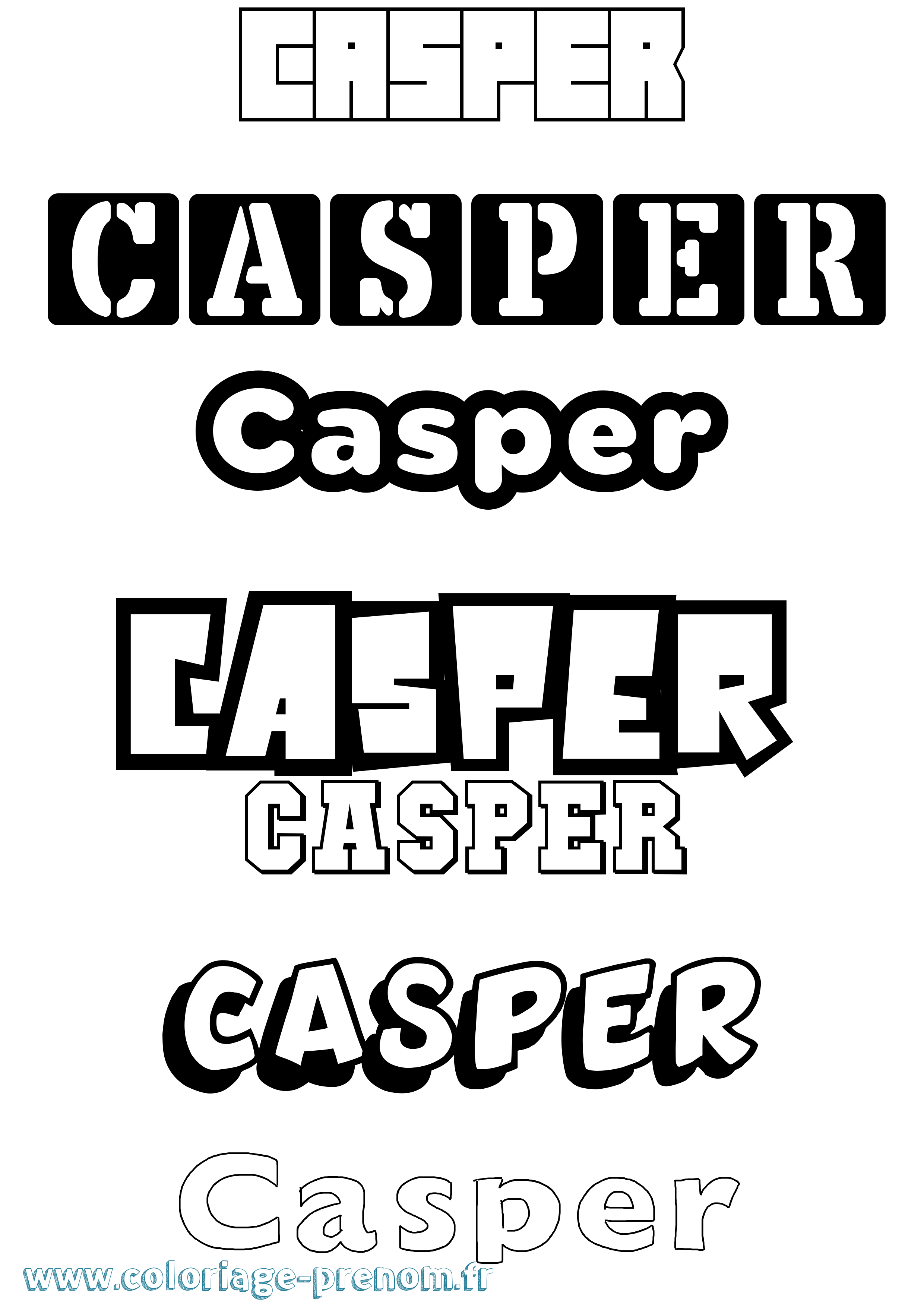 Coloriage prénom Casper Simple