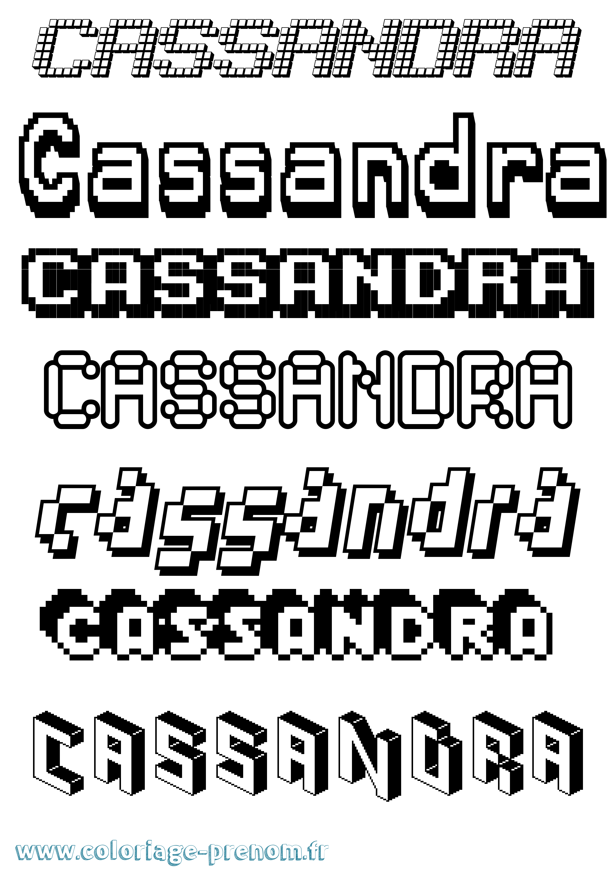 Coloriage prénom Cassandra