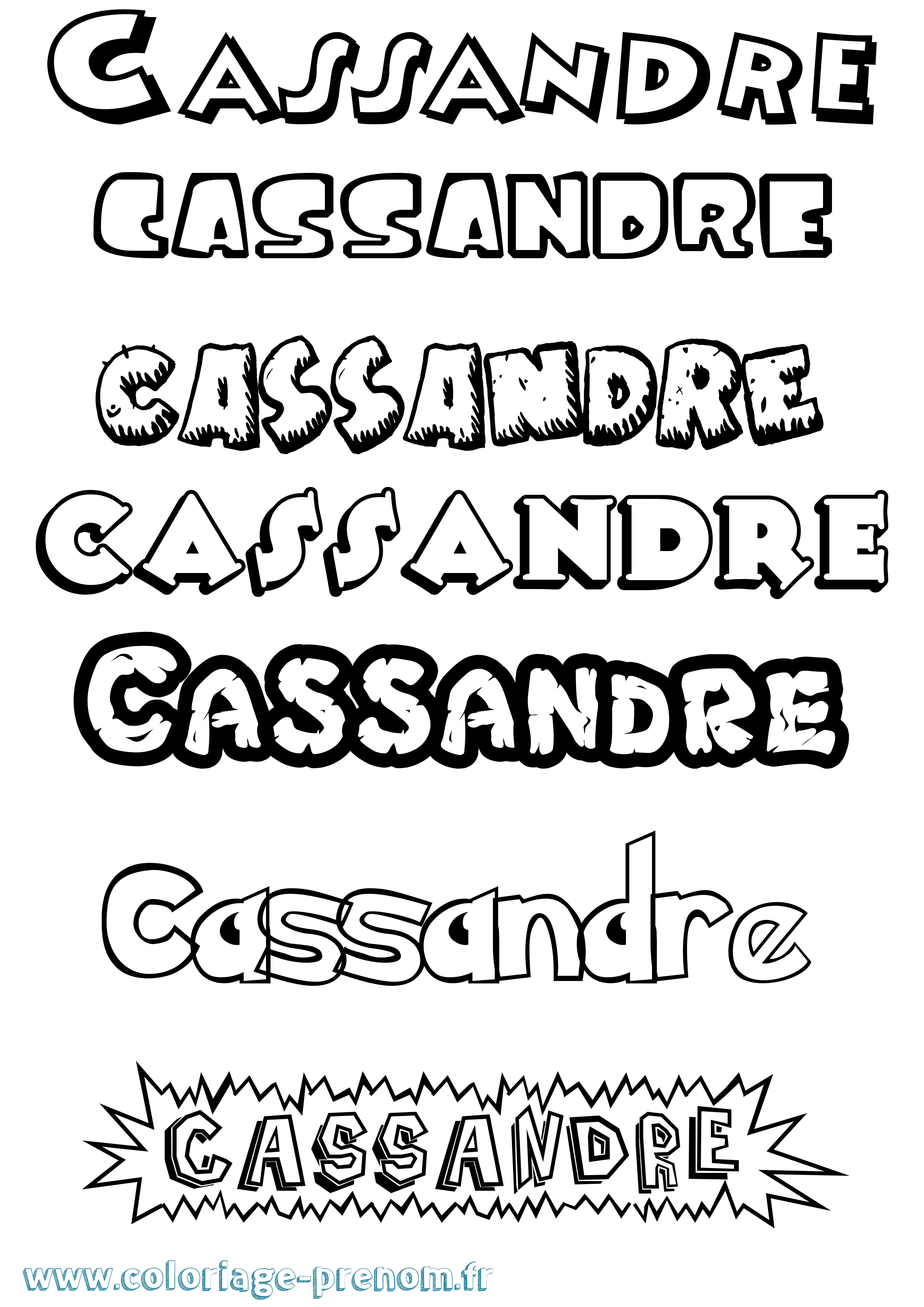 Coloriage prénom Cassandre Dessin Animé