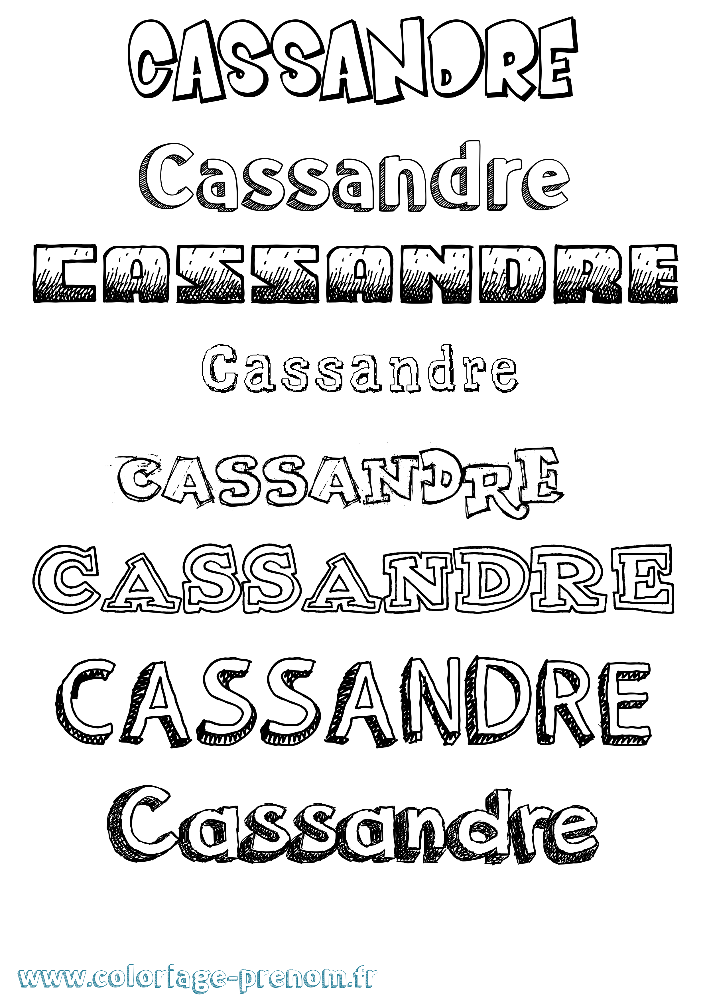Coloriage prénom Cassandre Dessiné