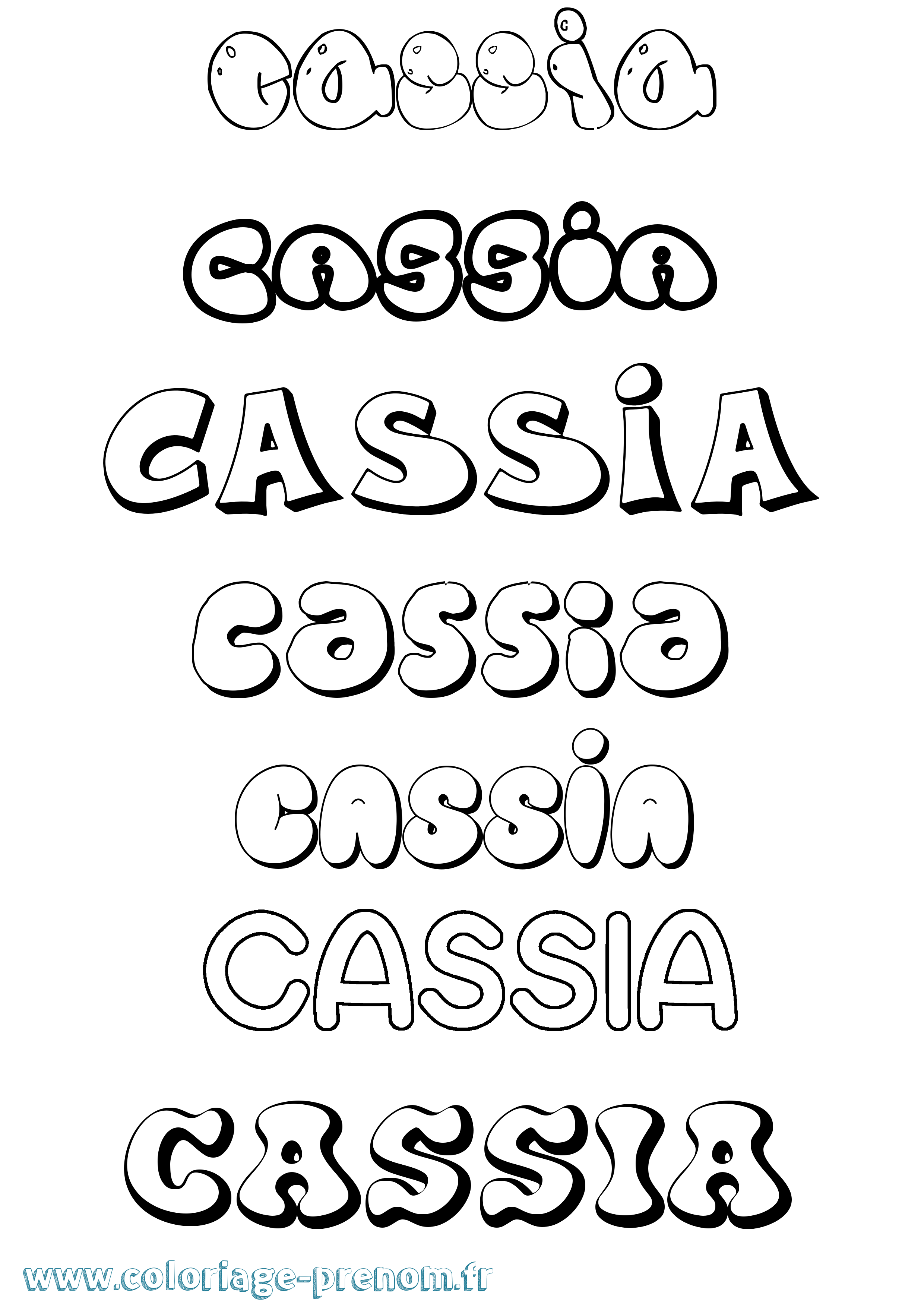 Coloriage Cassia Bubble Coloriage prénom Cassia Bubble