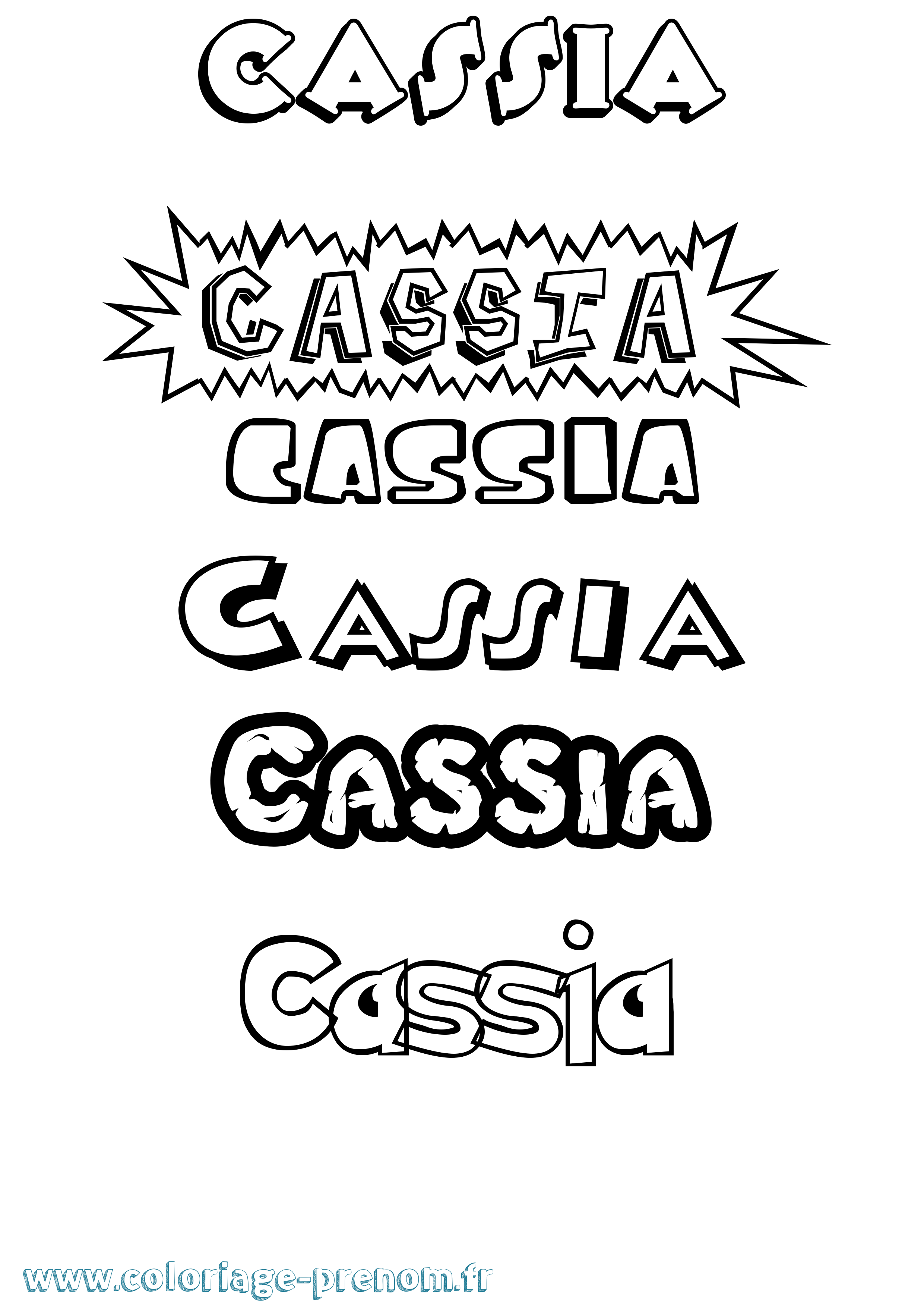 Coloriage Cassia Dessin Animé Coloriage prénom Cassia Dessin Animé