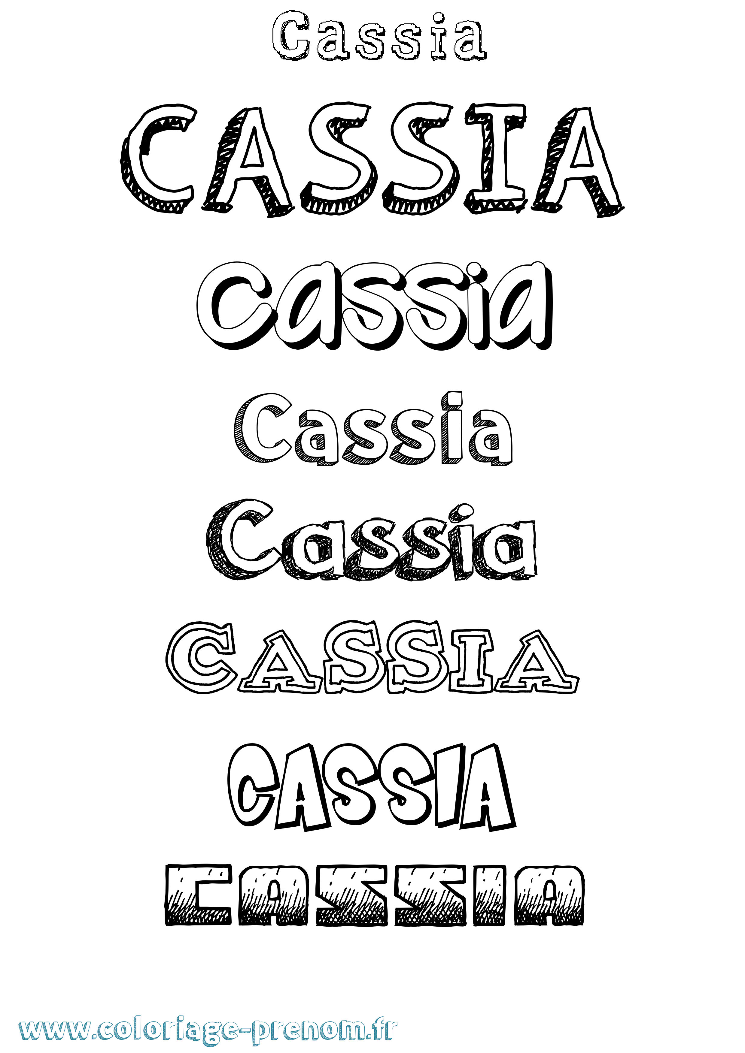 Coloriage Cassia Dessiné Coloriage prénom Cassia Dessiné