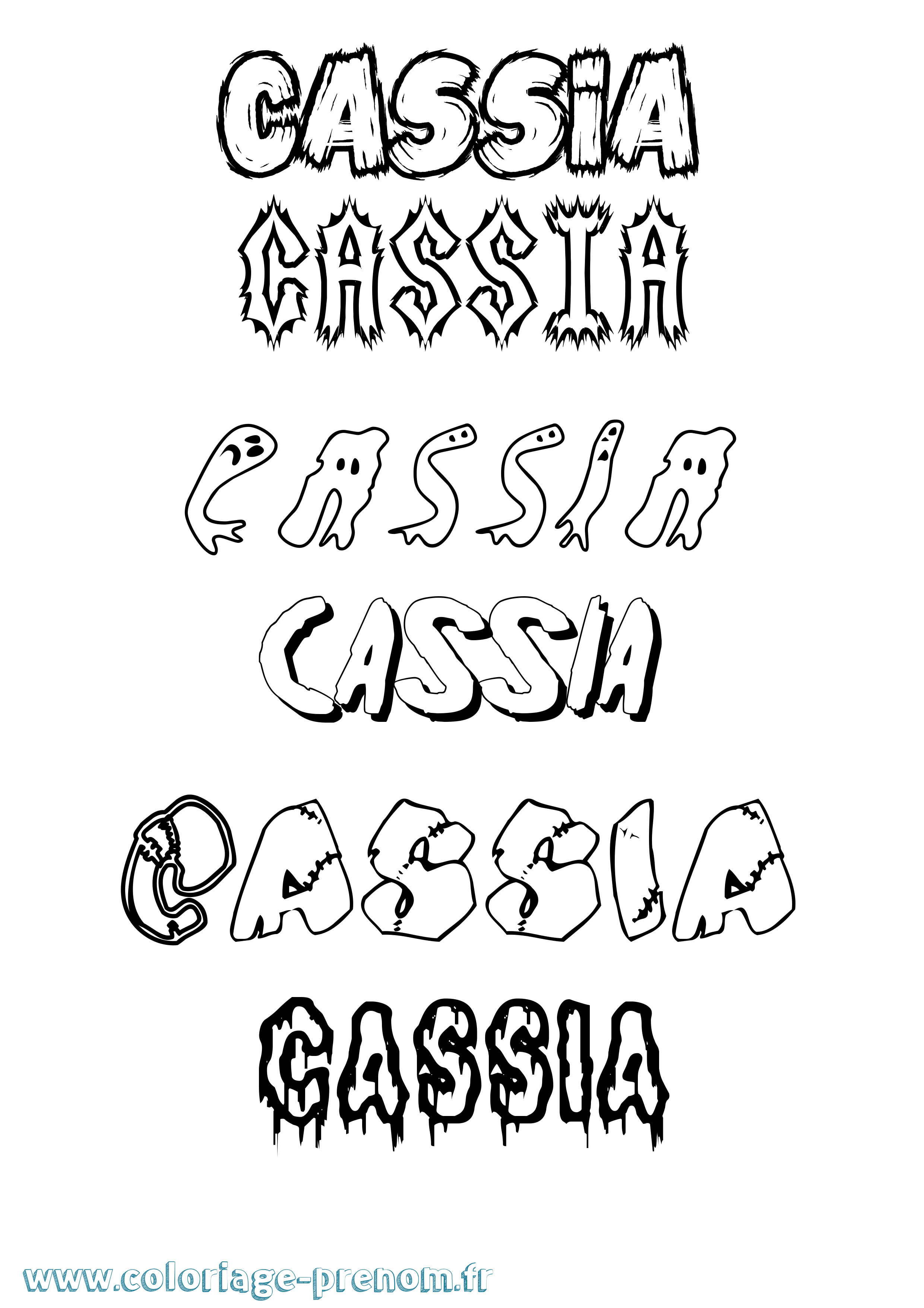 Coloriage Cassia Frisson Coloriage prénom Cassia Frisson