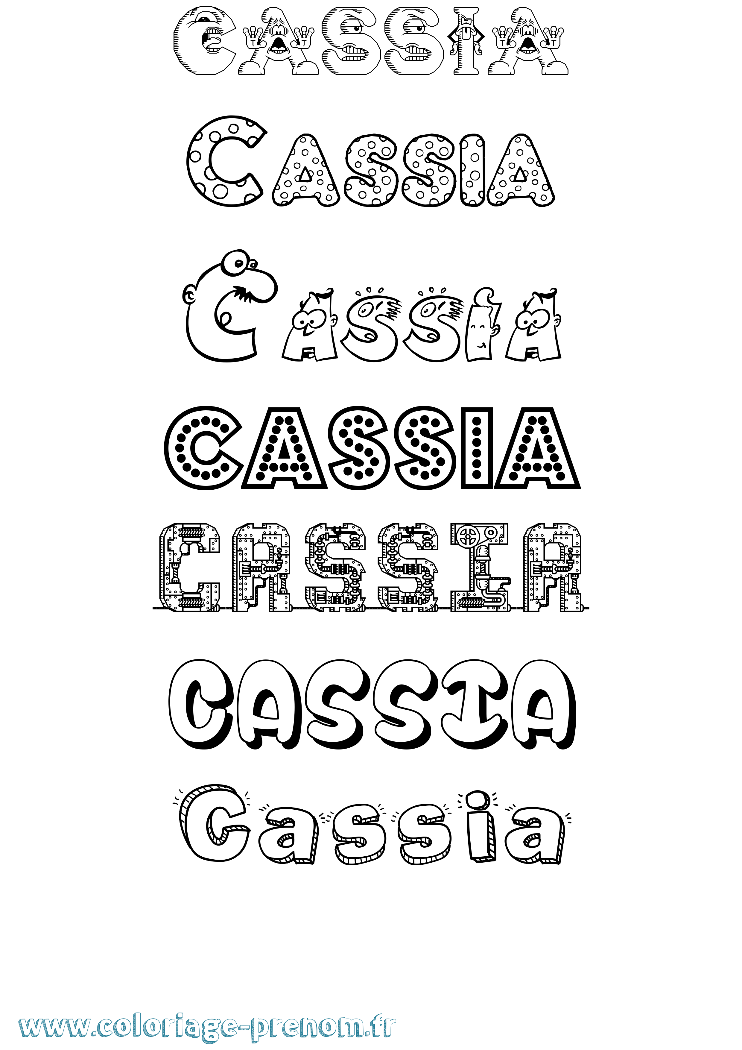 Coloriage Cassia Fun Coloriage prénom Cassia Fun