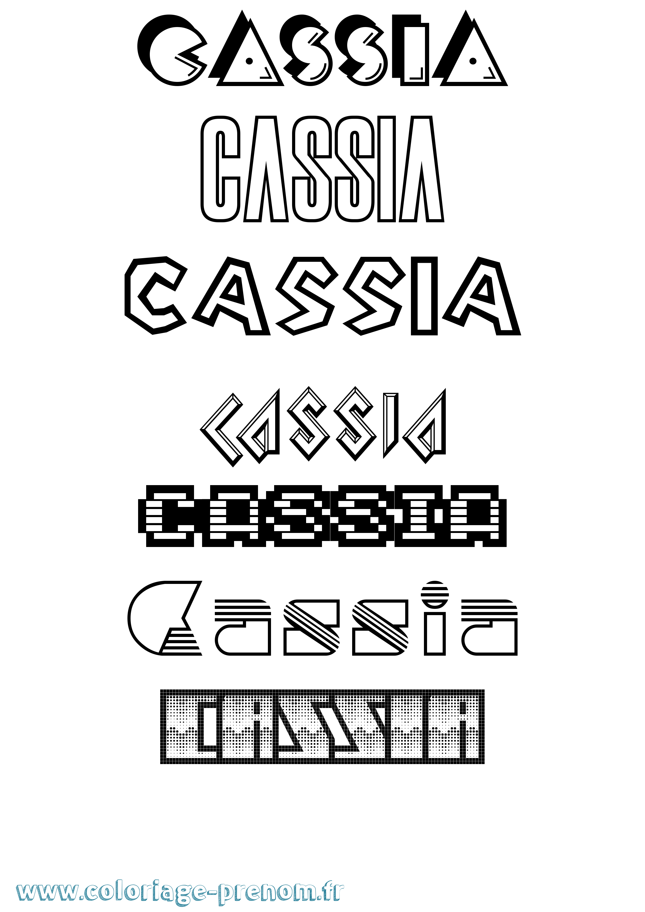 Coloriage prénom Cassia Jeux Vidéos
