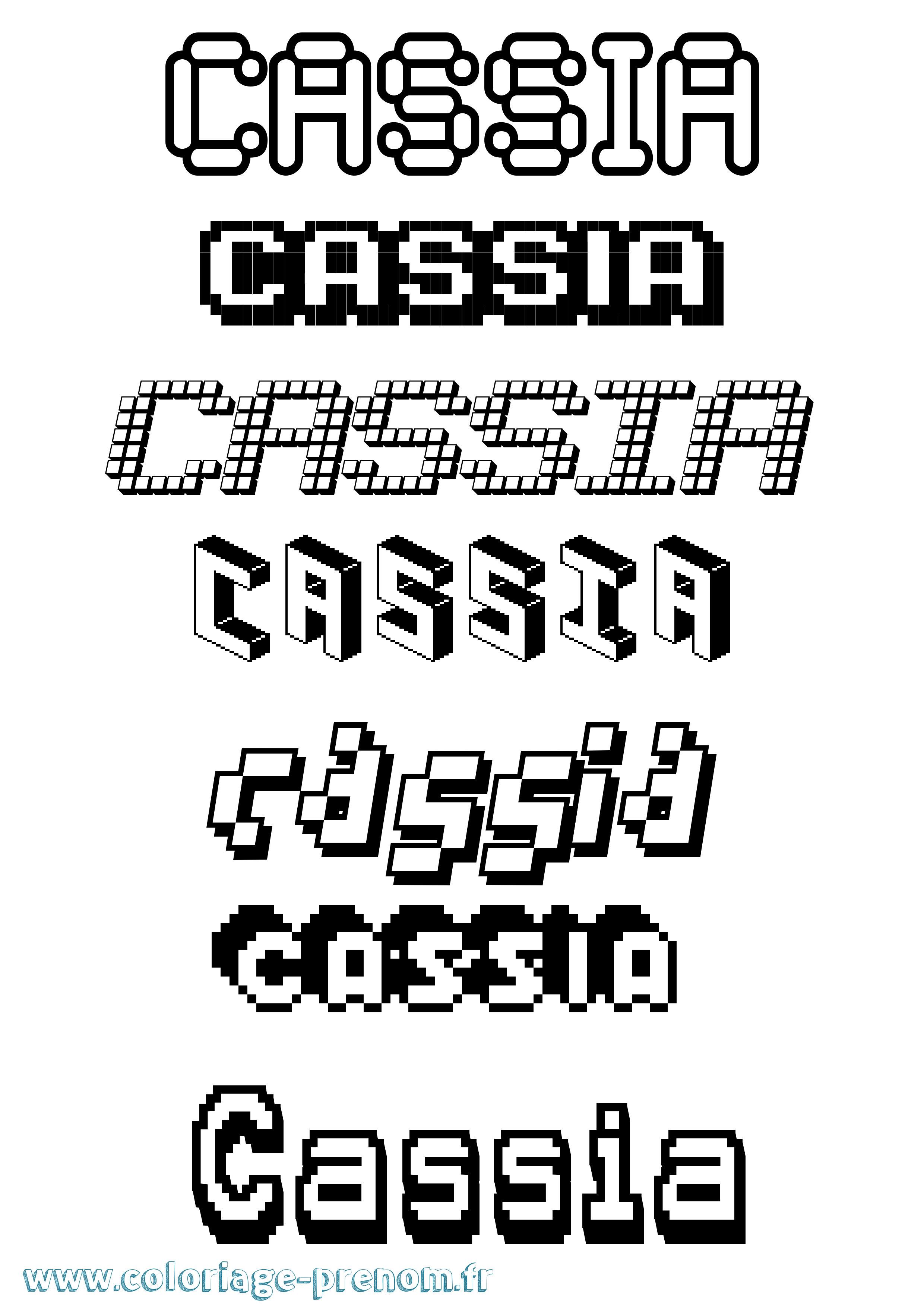 Coloriage Cassia Pixel Coloriage prénom Cassia Pixel