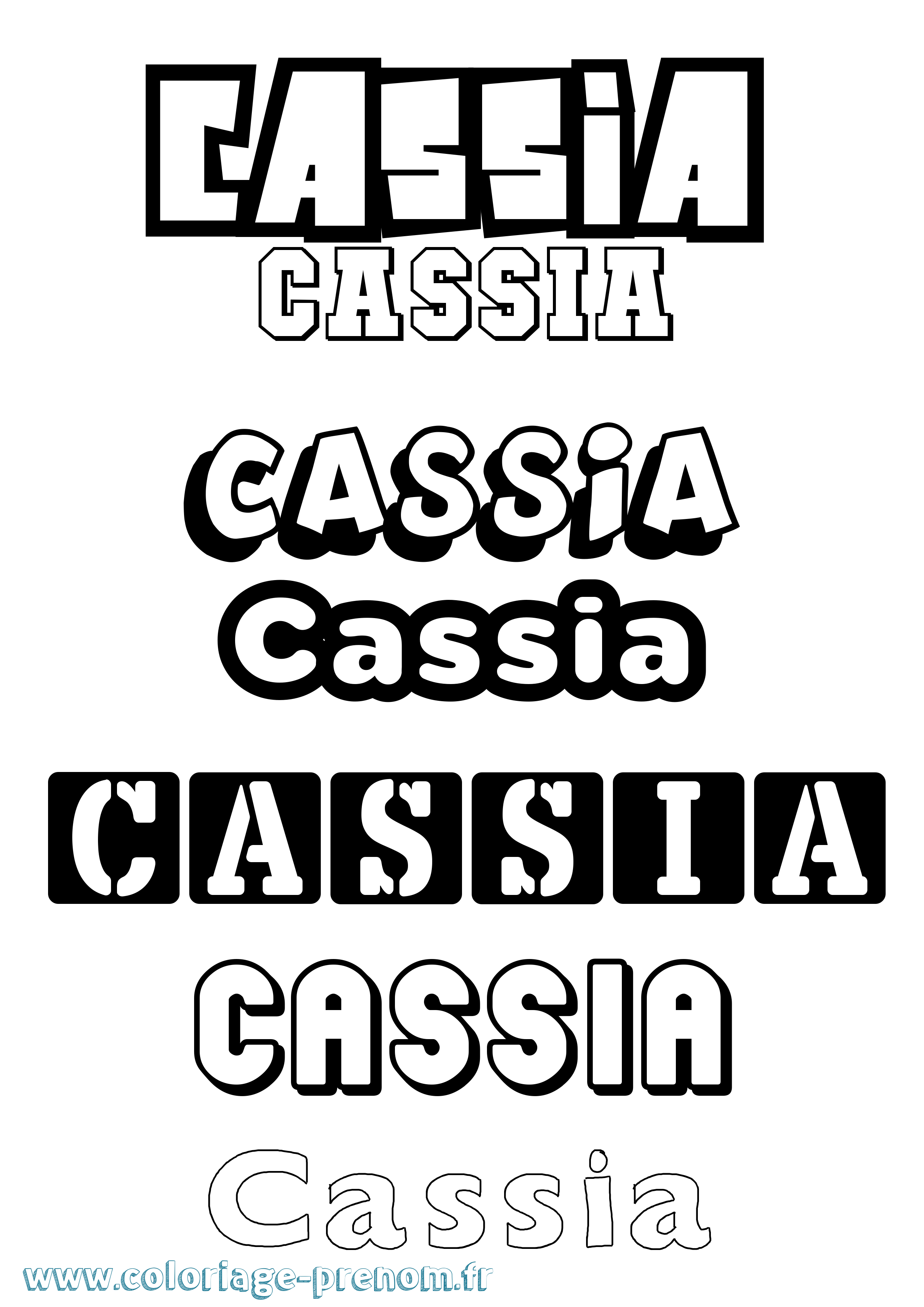 Coloriage Cassia Simple Coloriage prénom Cassia Simple