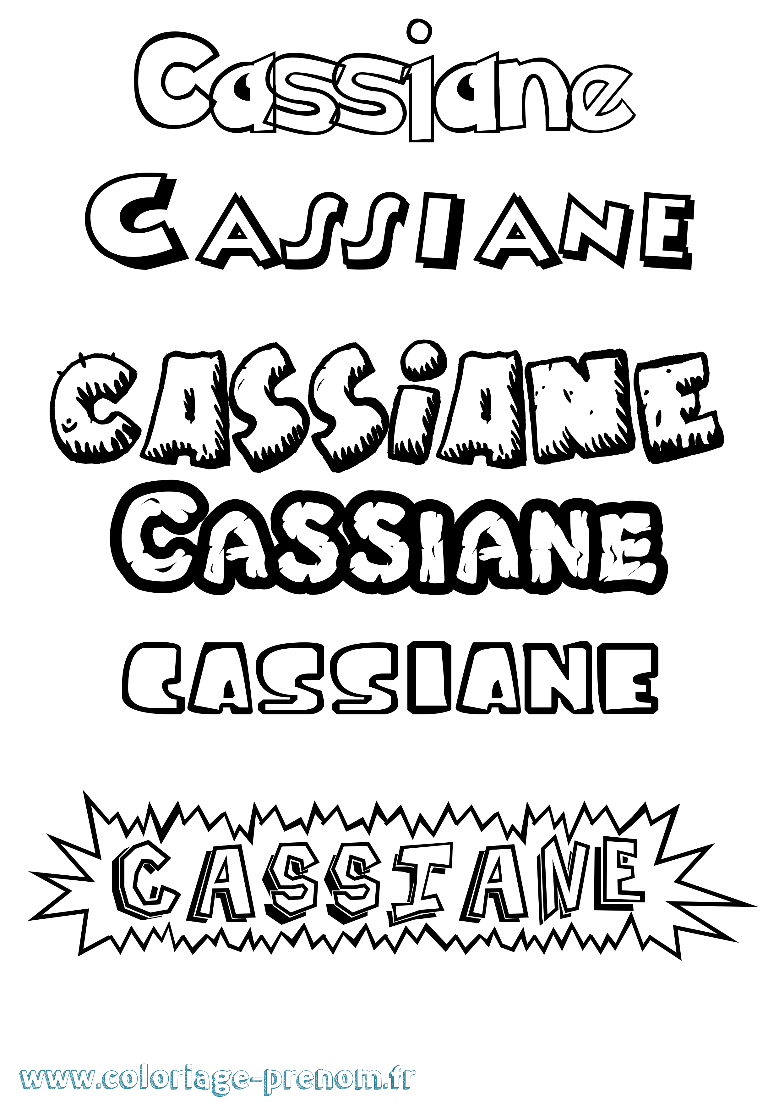 Coloriage prénom Cassiane Dessin Animé