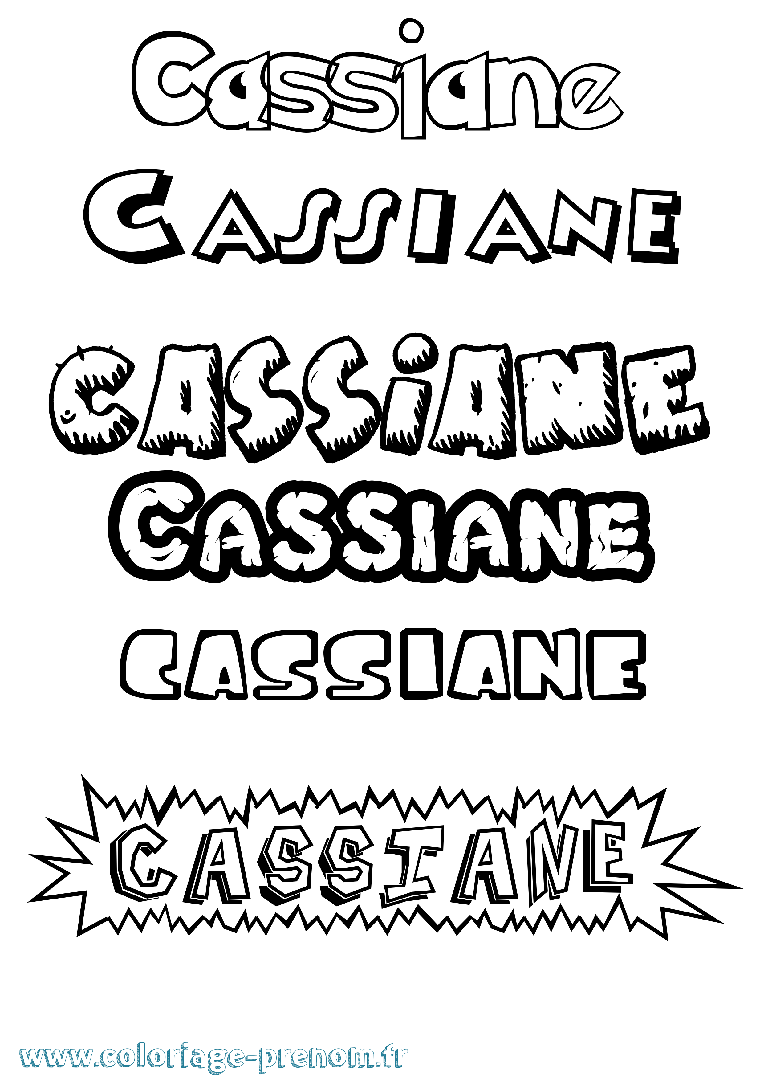 Coloriage Cassiane Dessin Animé Coloriage prénom Cassiane Dessin Animé