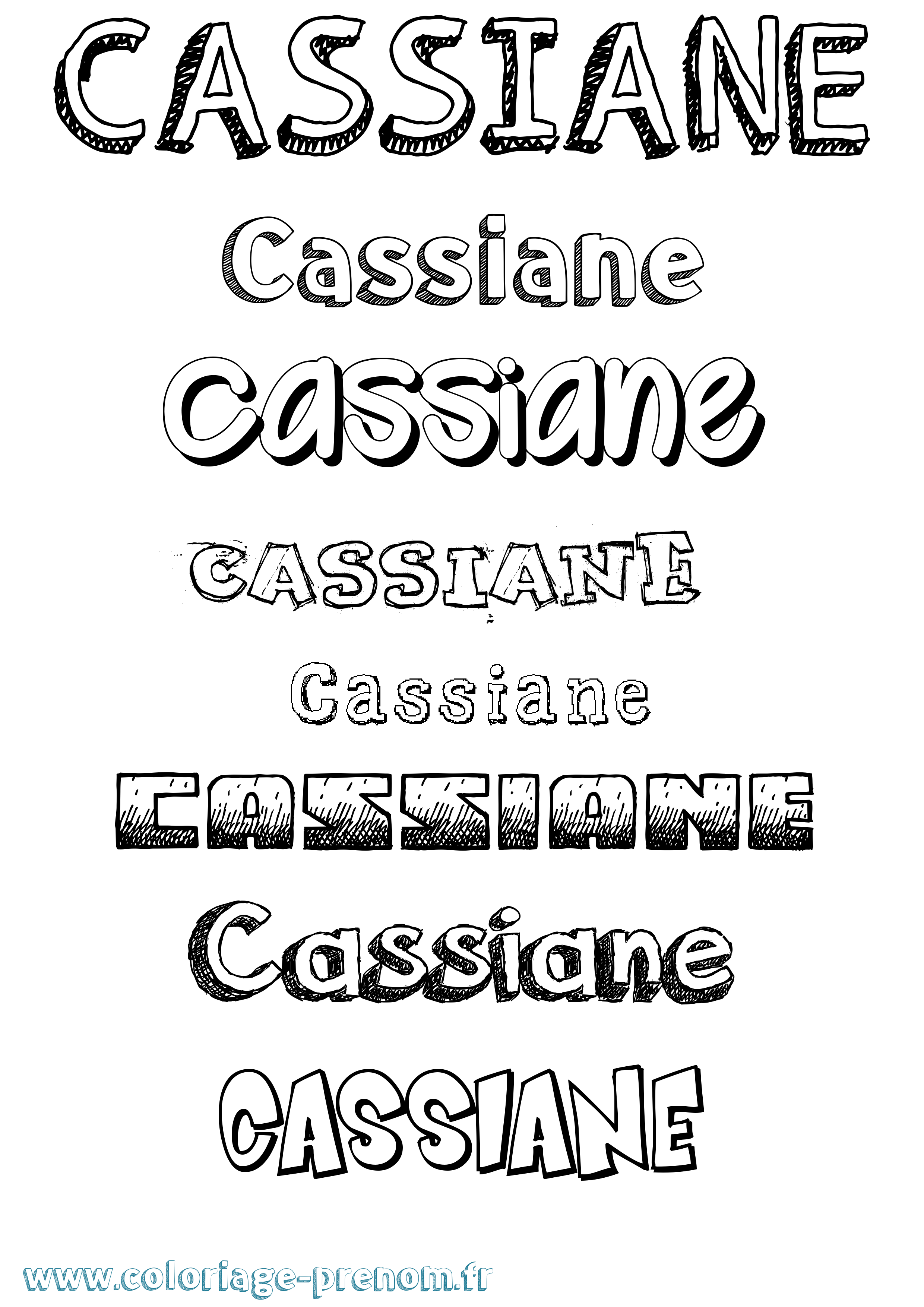 Coloriage Cassiane Dessiné Coloriage prénom Cassiane Dessiné