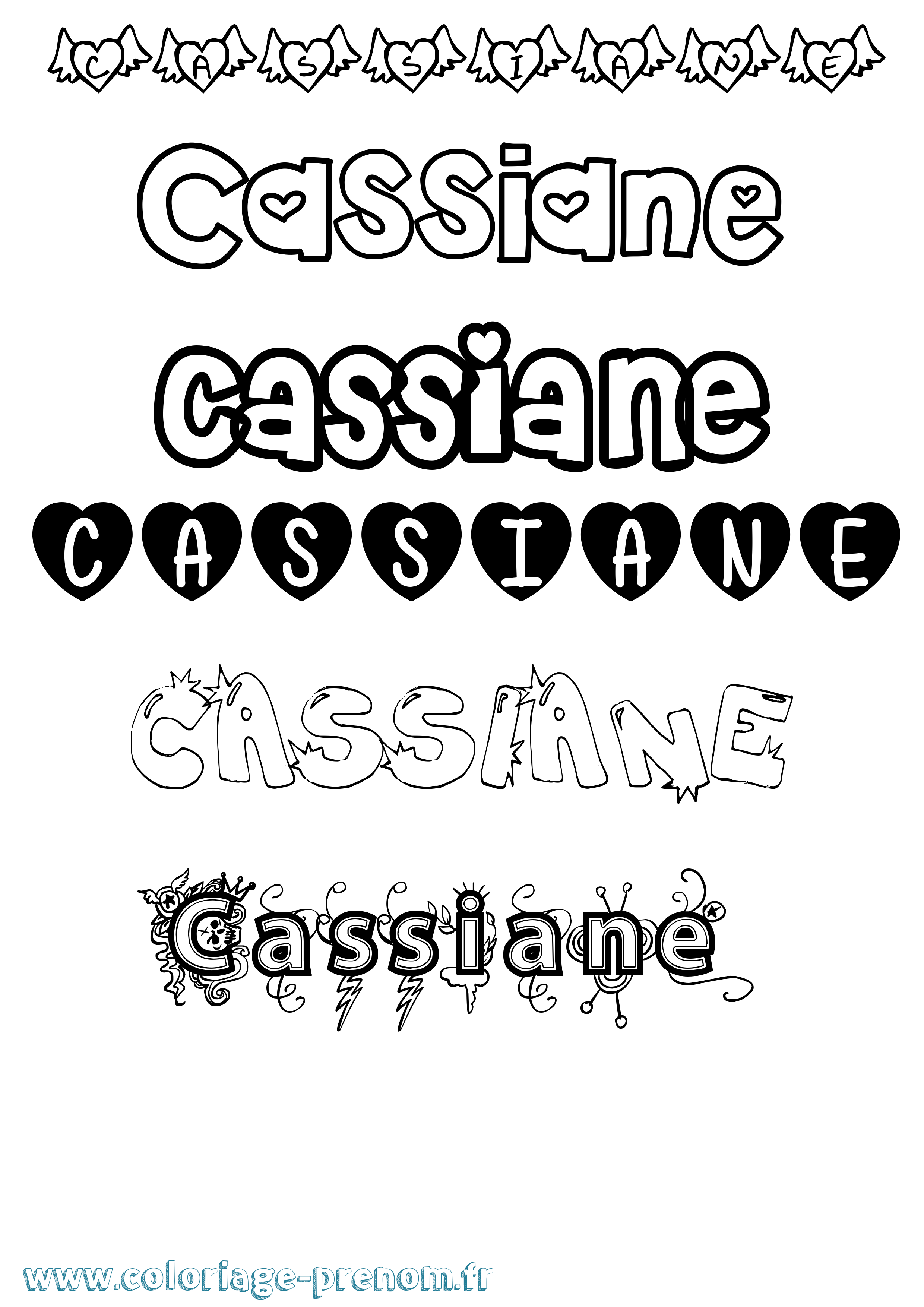 Coloriage Cassiane Girly Coloriage prénom Cassiane Girly