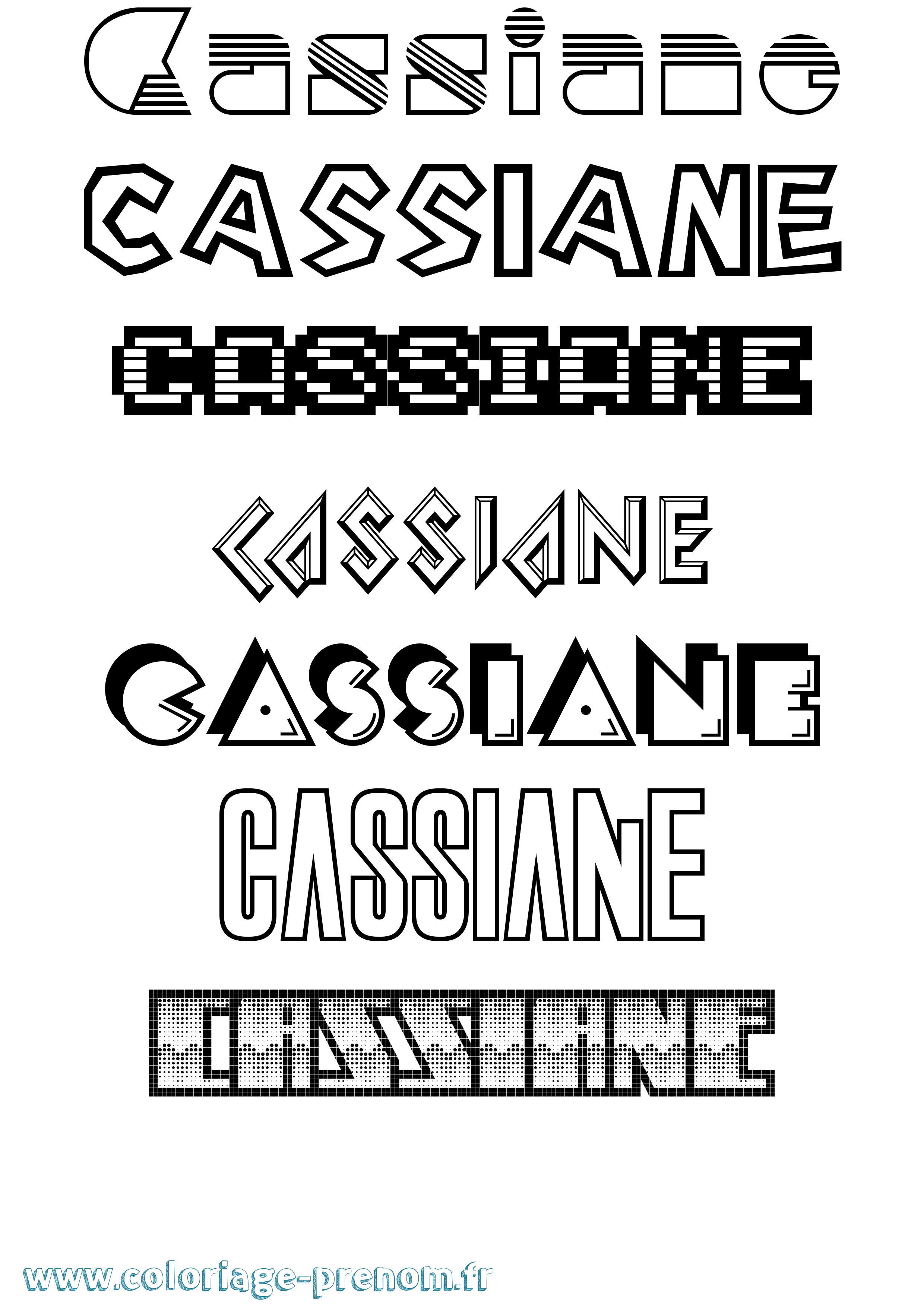 Coloriage Cassiane Jeux Vidéos Coloriage prénom Cassiane Jeux Vidéos