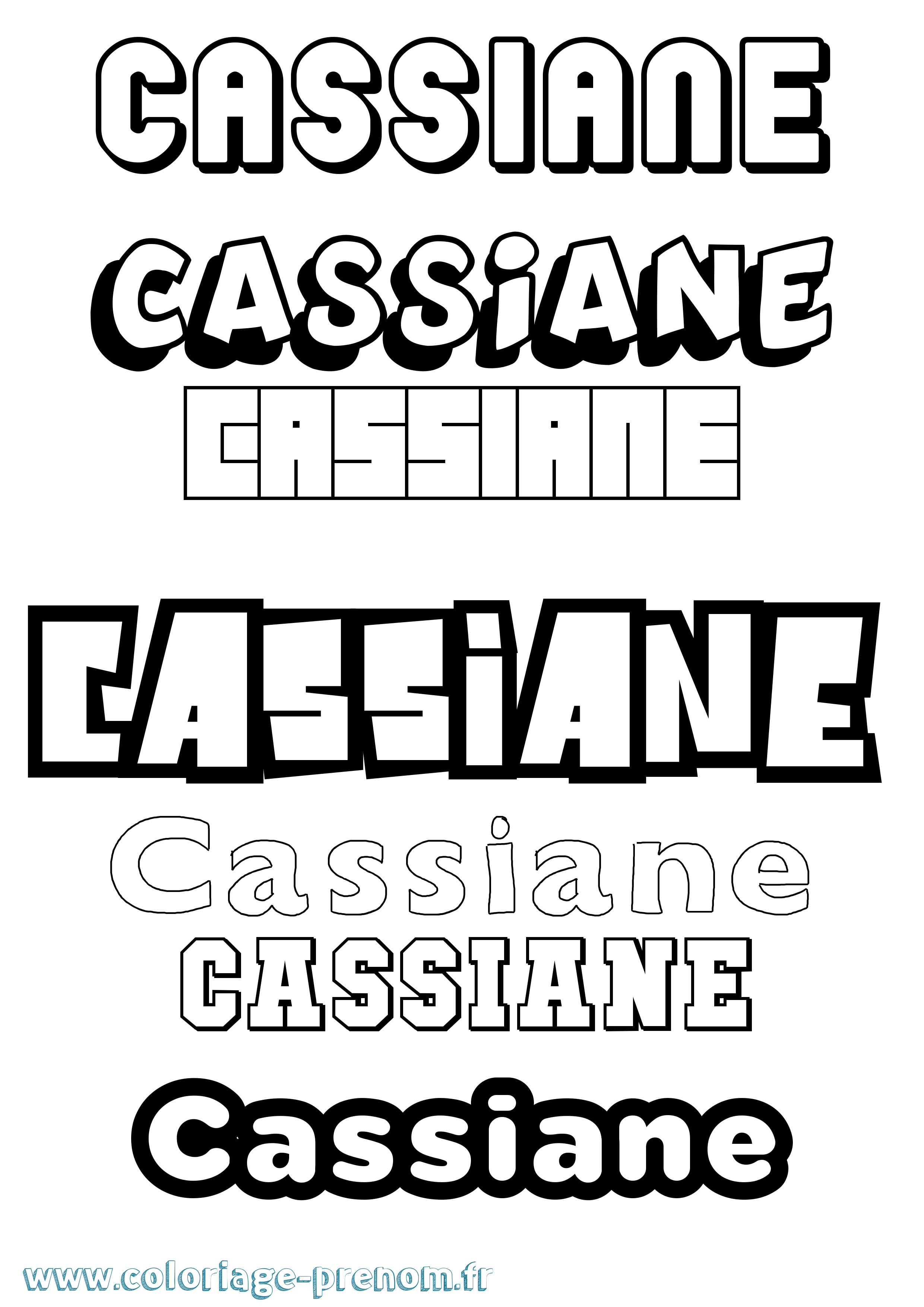 Coloriage prénom Cassiane Simple