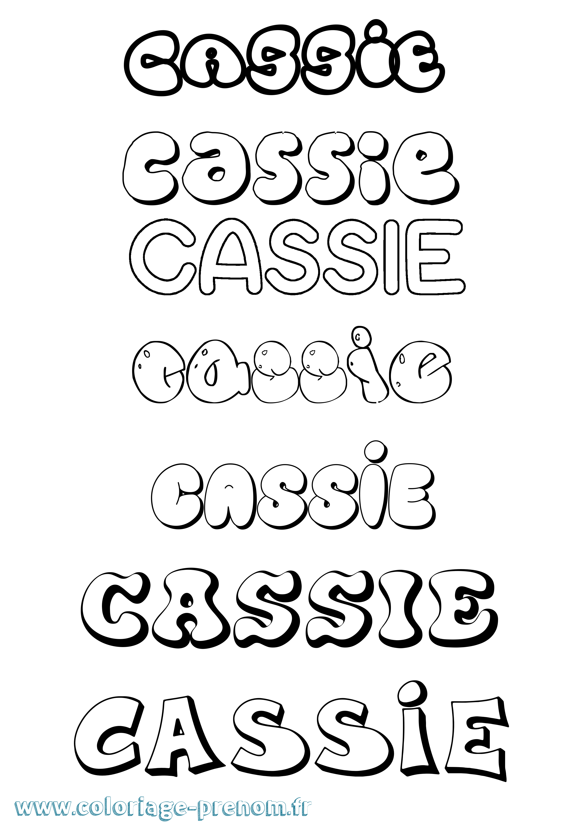 Coloriage Cassie Coloriage prénom Cassie