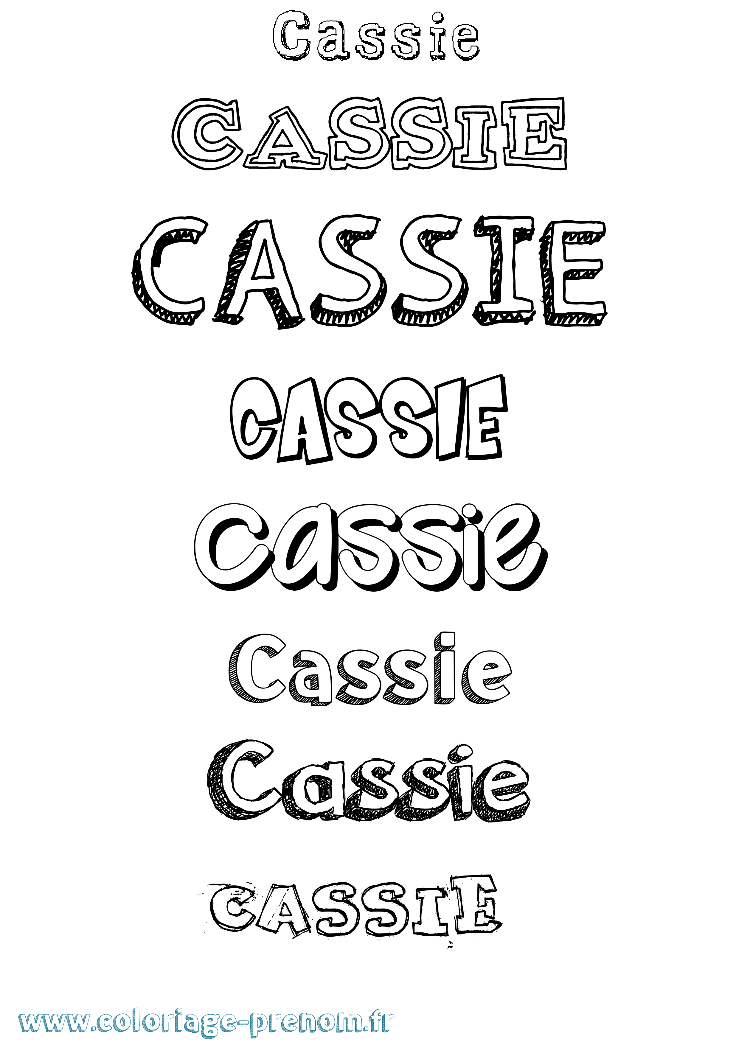 Coloriage Cassie Coloriage prénom Cassie