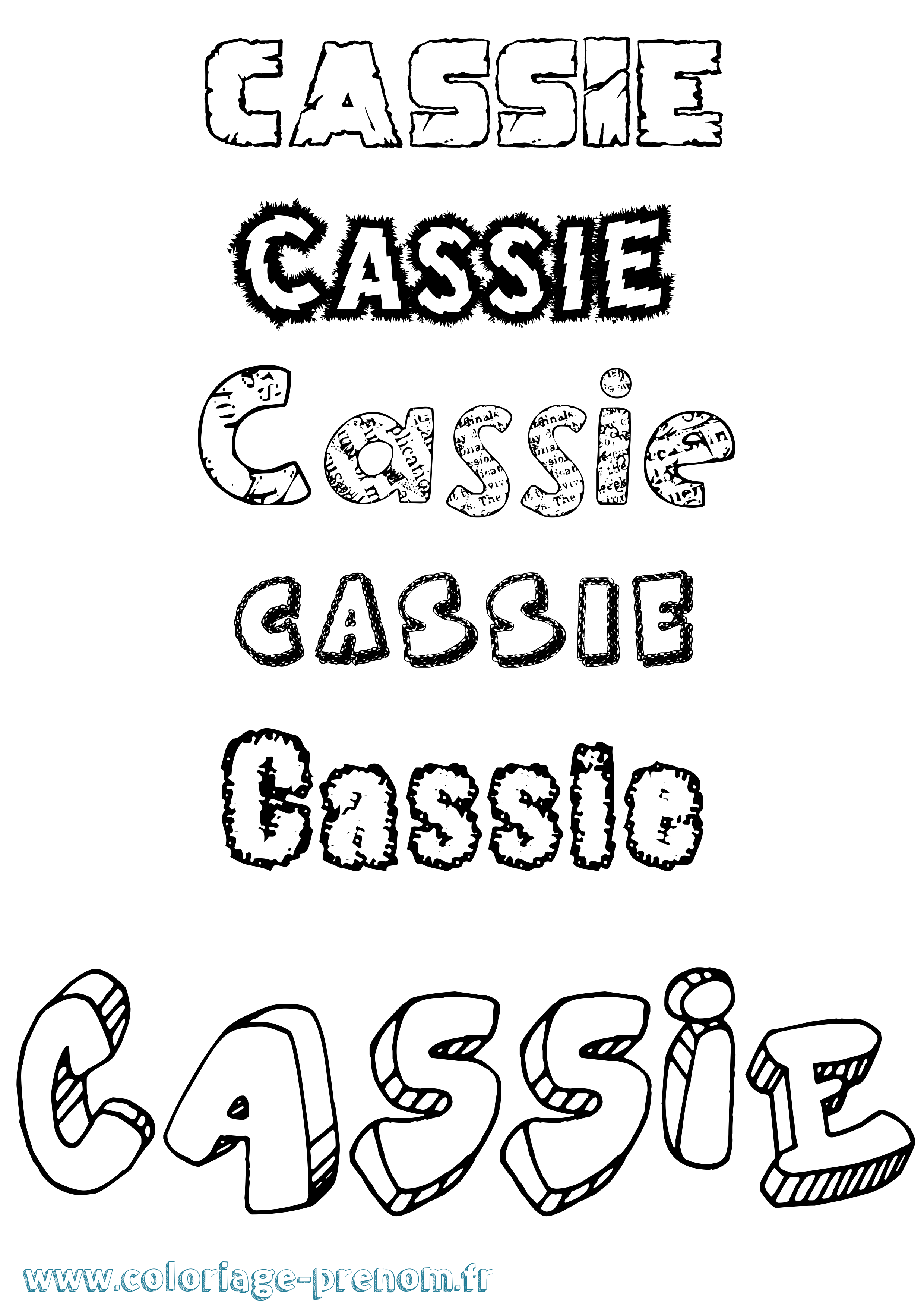 Coloriage Cassie Coloriage prénom Cassie