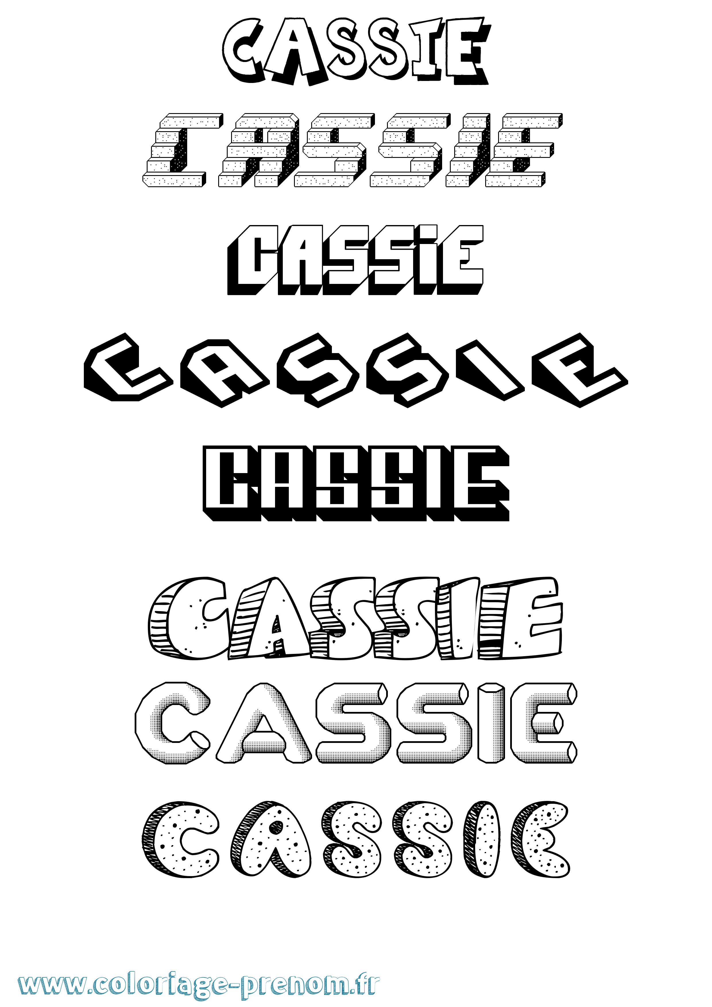 Coloriage Cassie Coloriage prénom Cassie