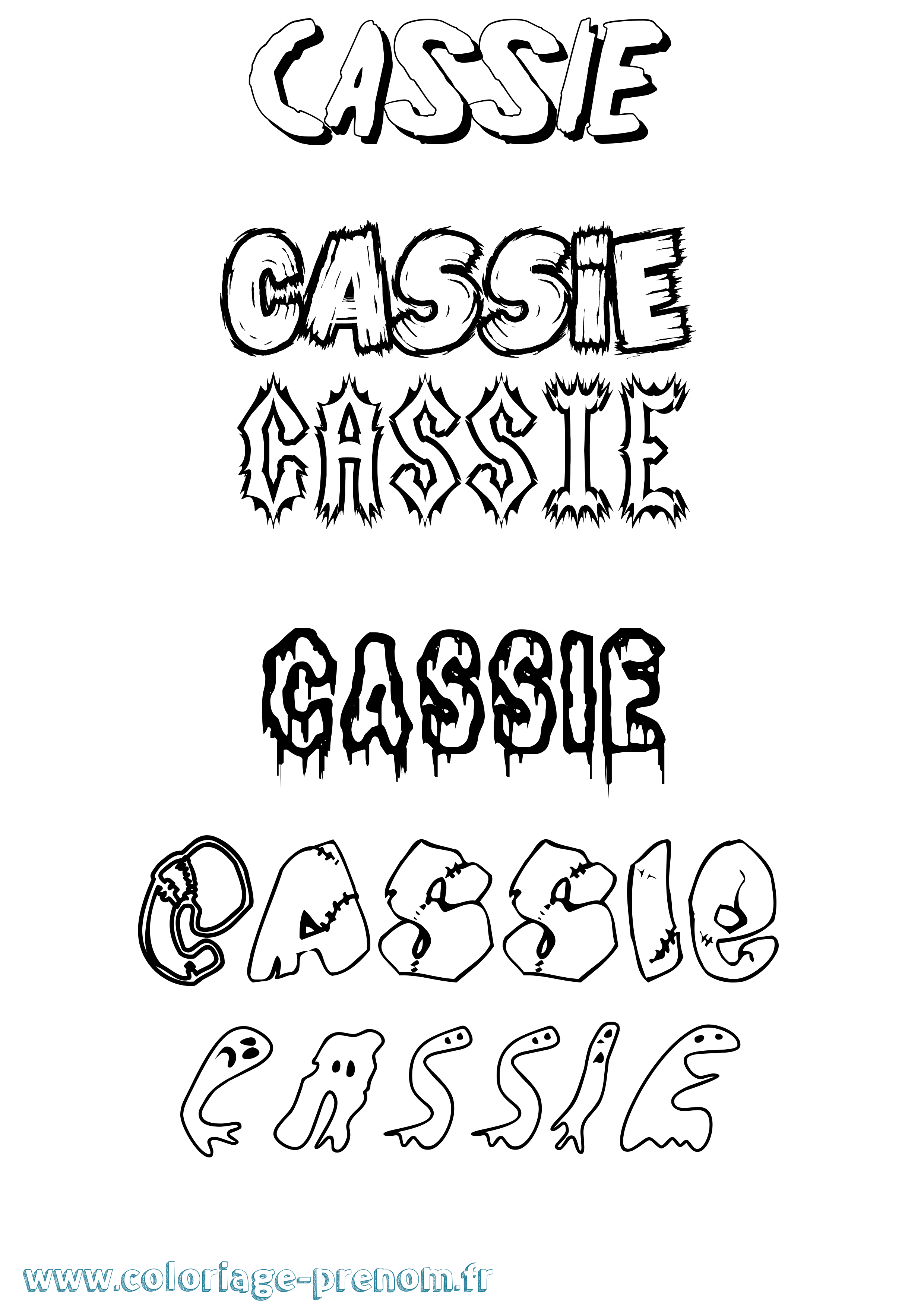 Coloriage Cassie Coloriage prénom Cassie