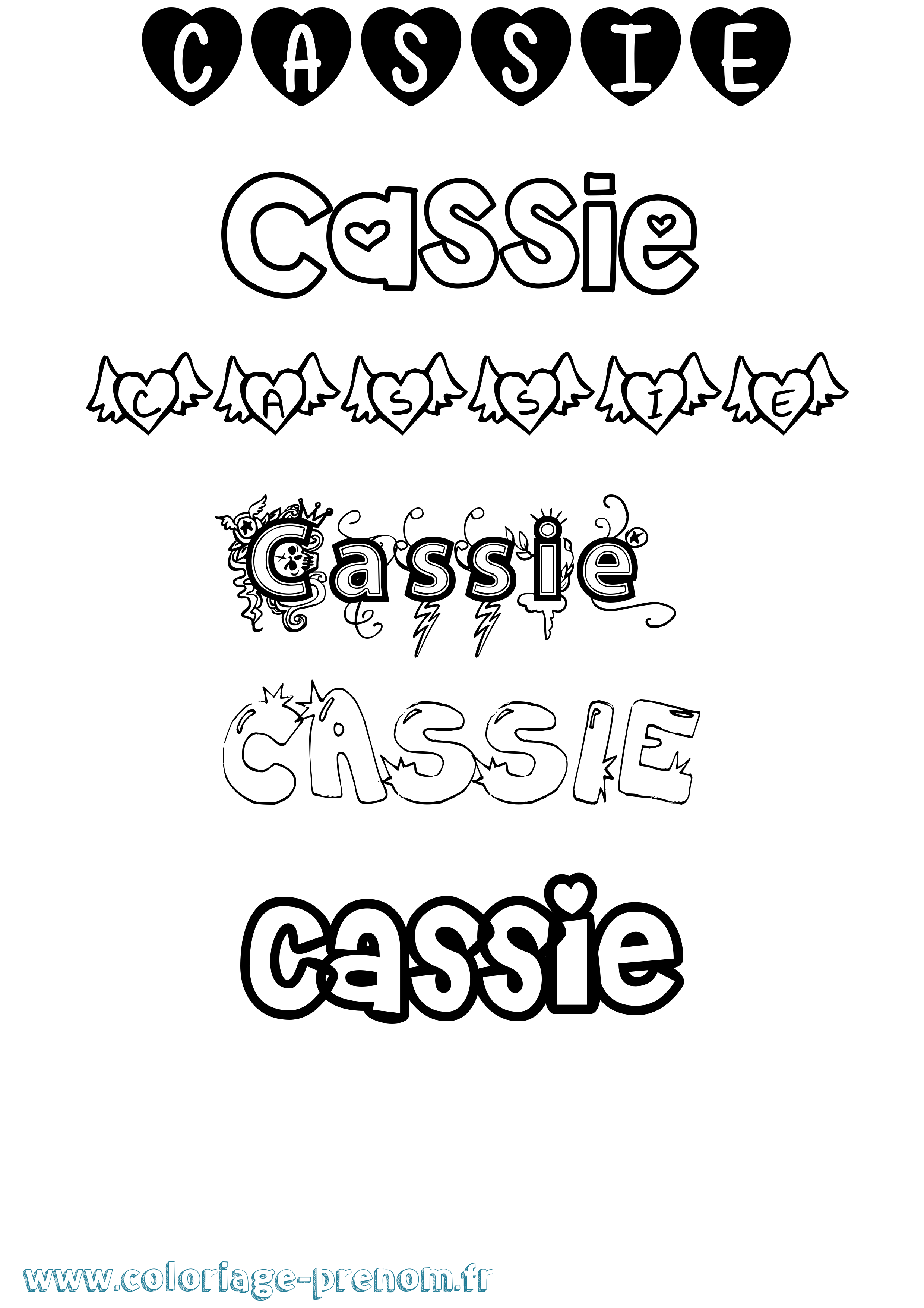 Coloriage Cassie Coloriage prénom Cassie