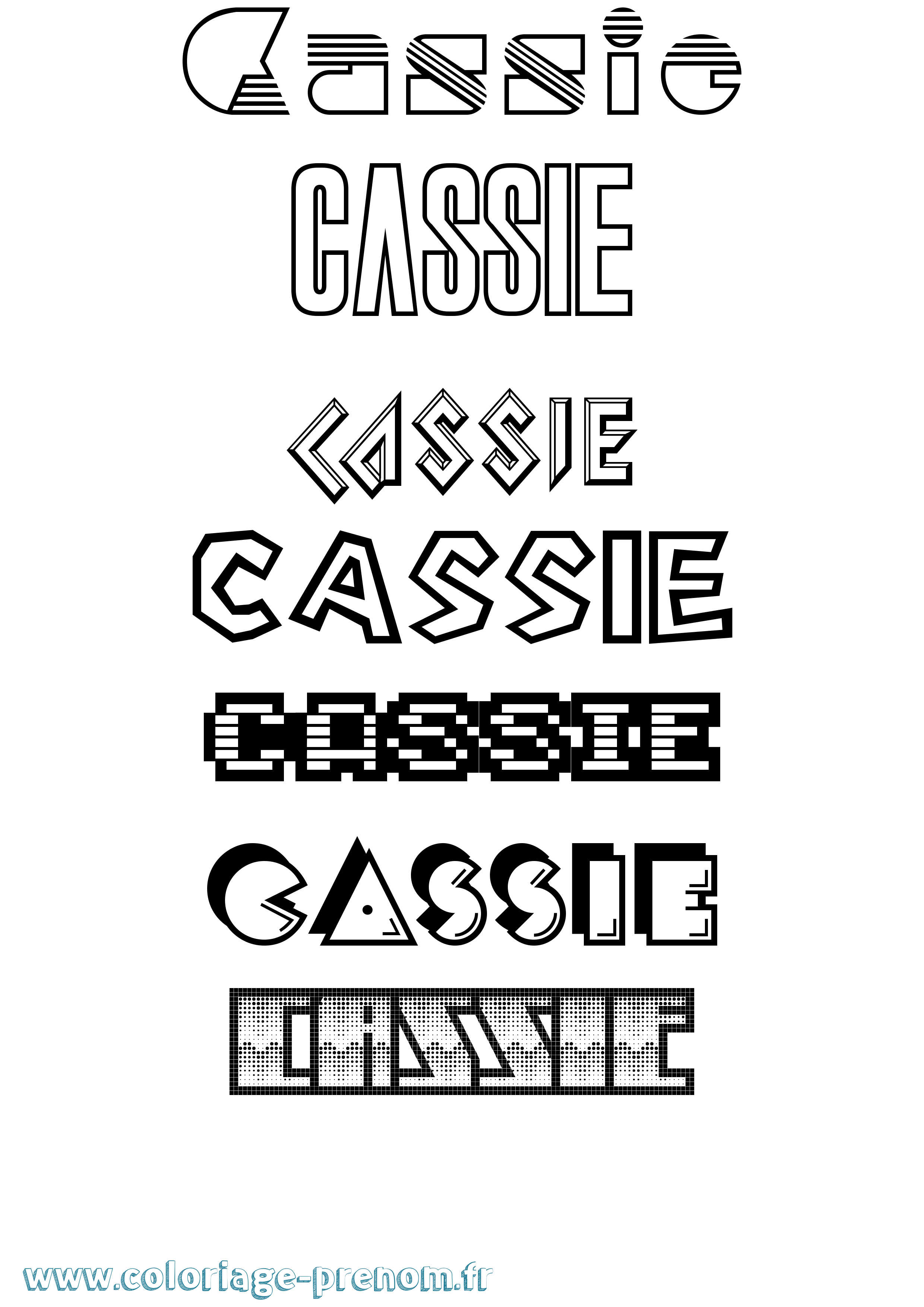 Coloriage Cassie Coloriage prénom Cassie