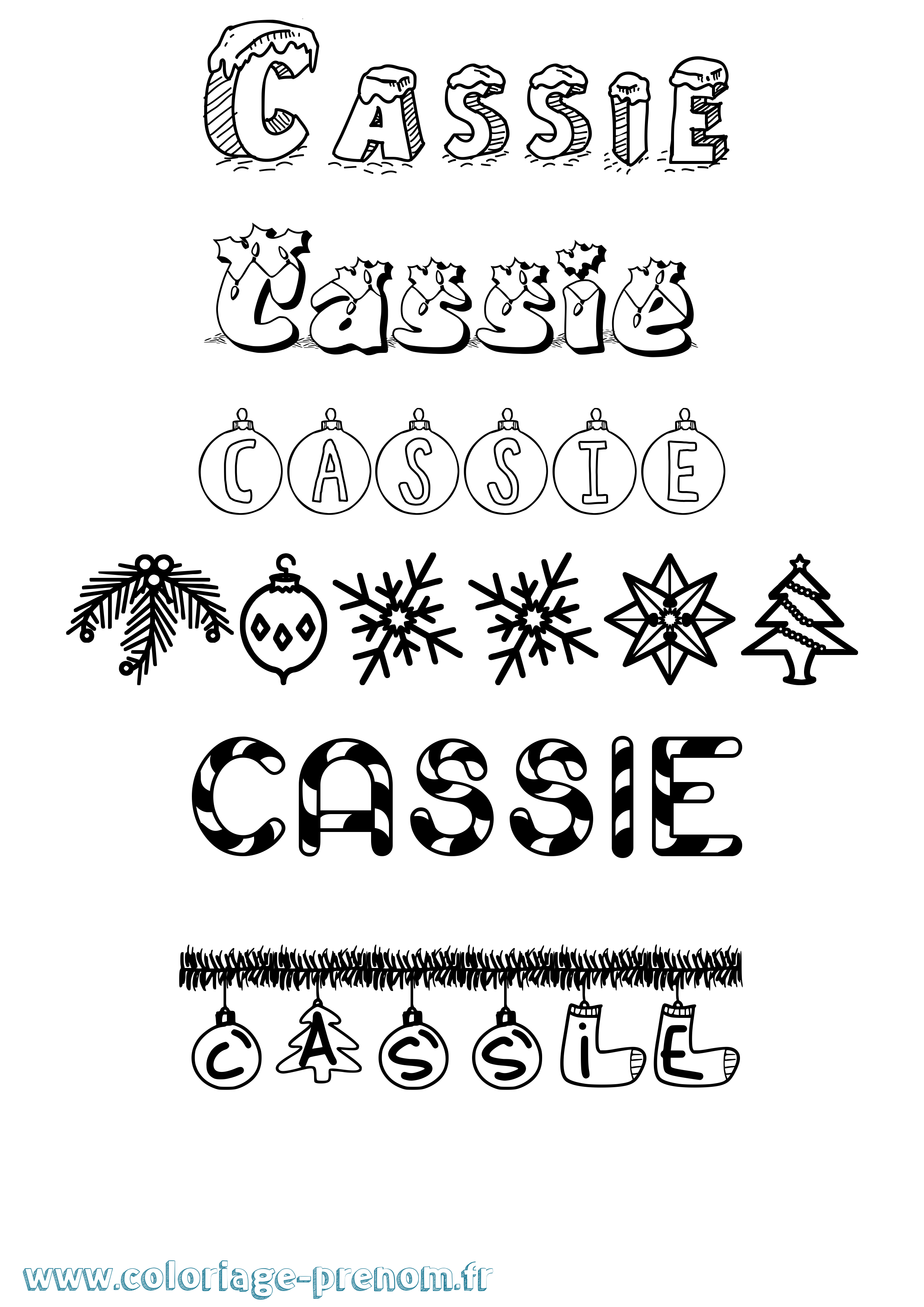 Coloriage Cassie Coloriage prénom Cassie