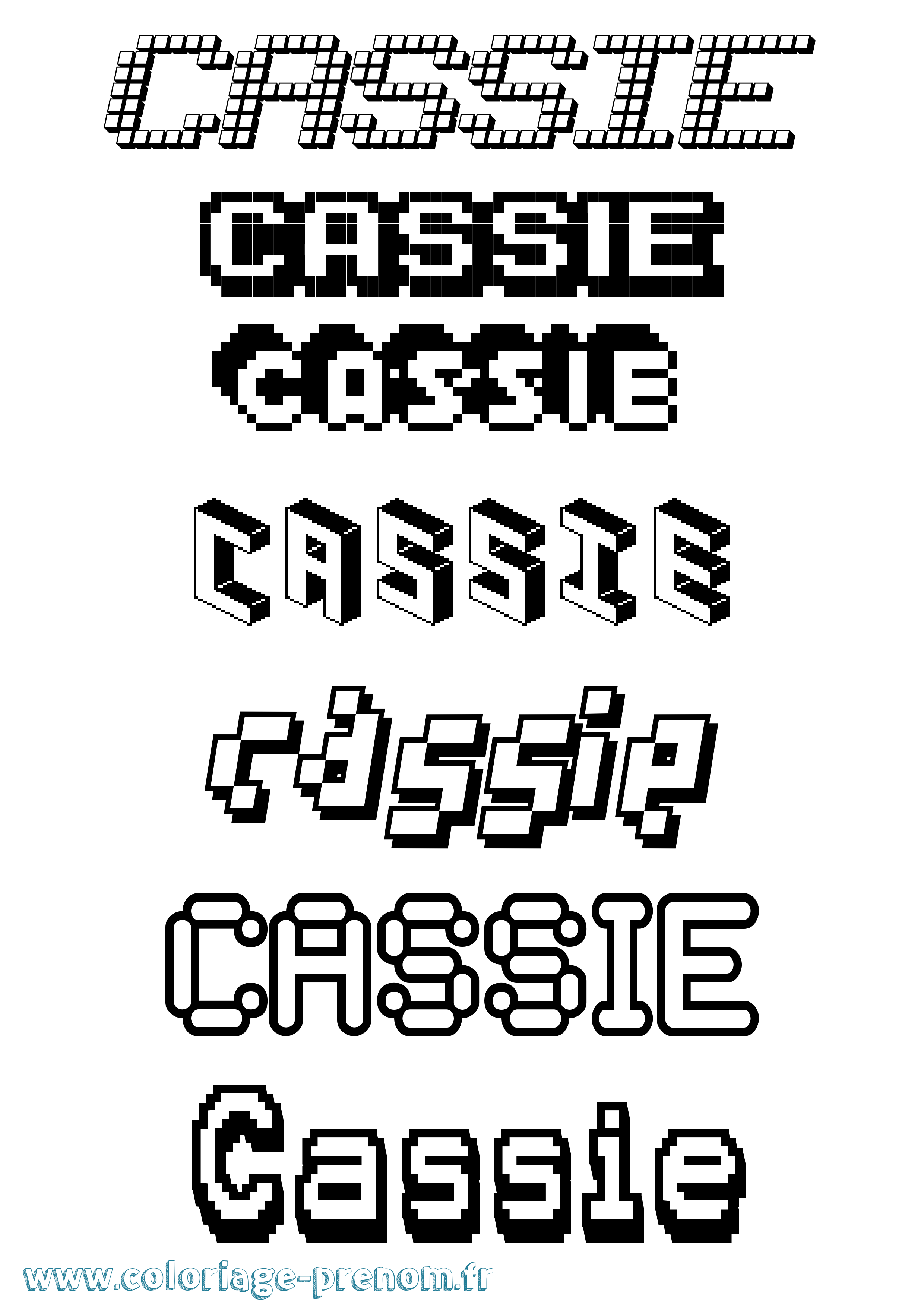 Coloriage Cassie Coloriage prénom Cassie
