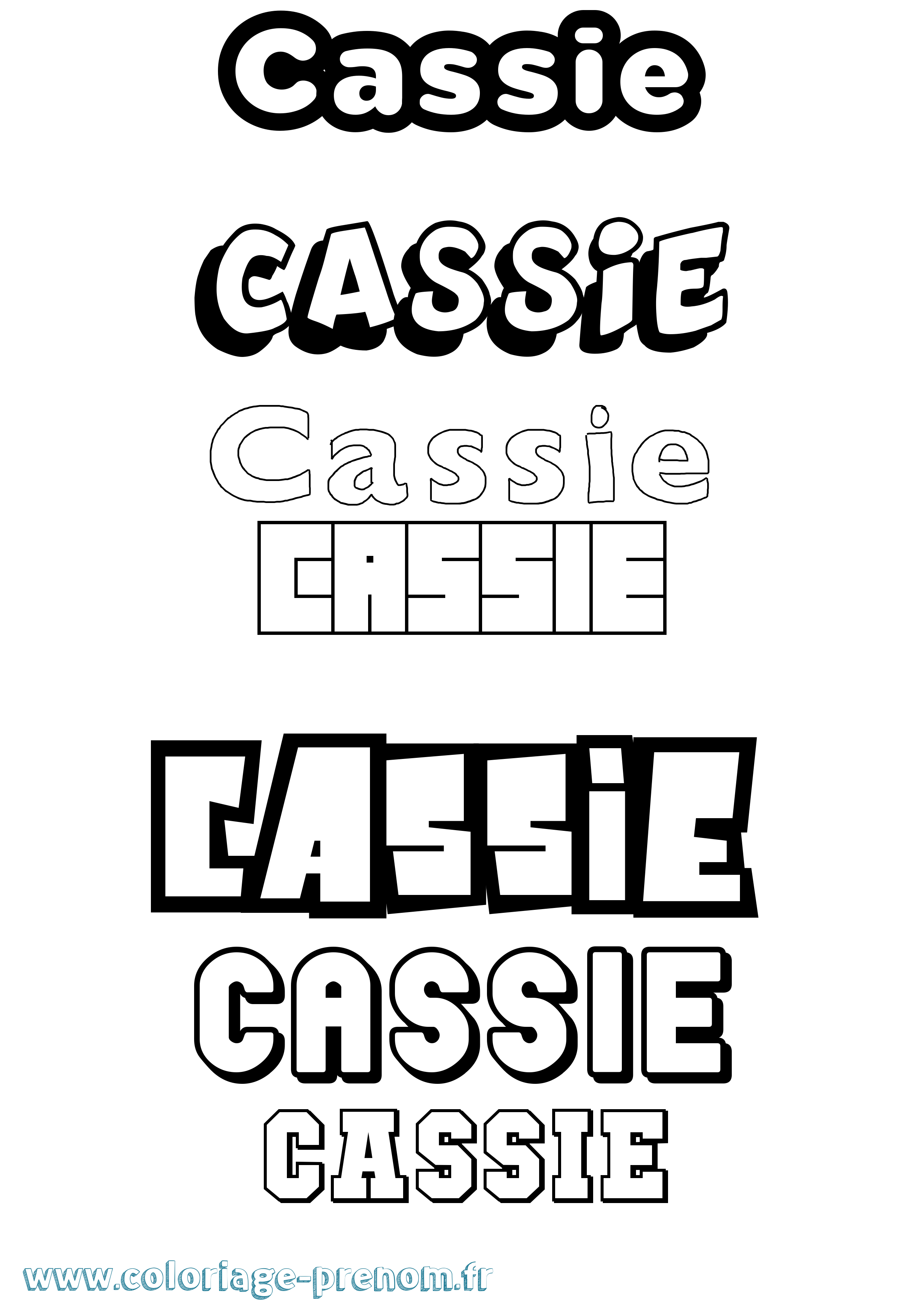 Coloriage prénom Cassie