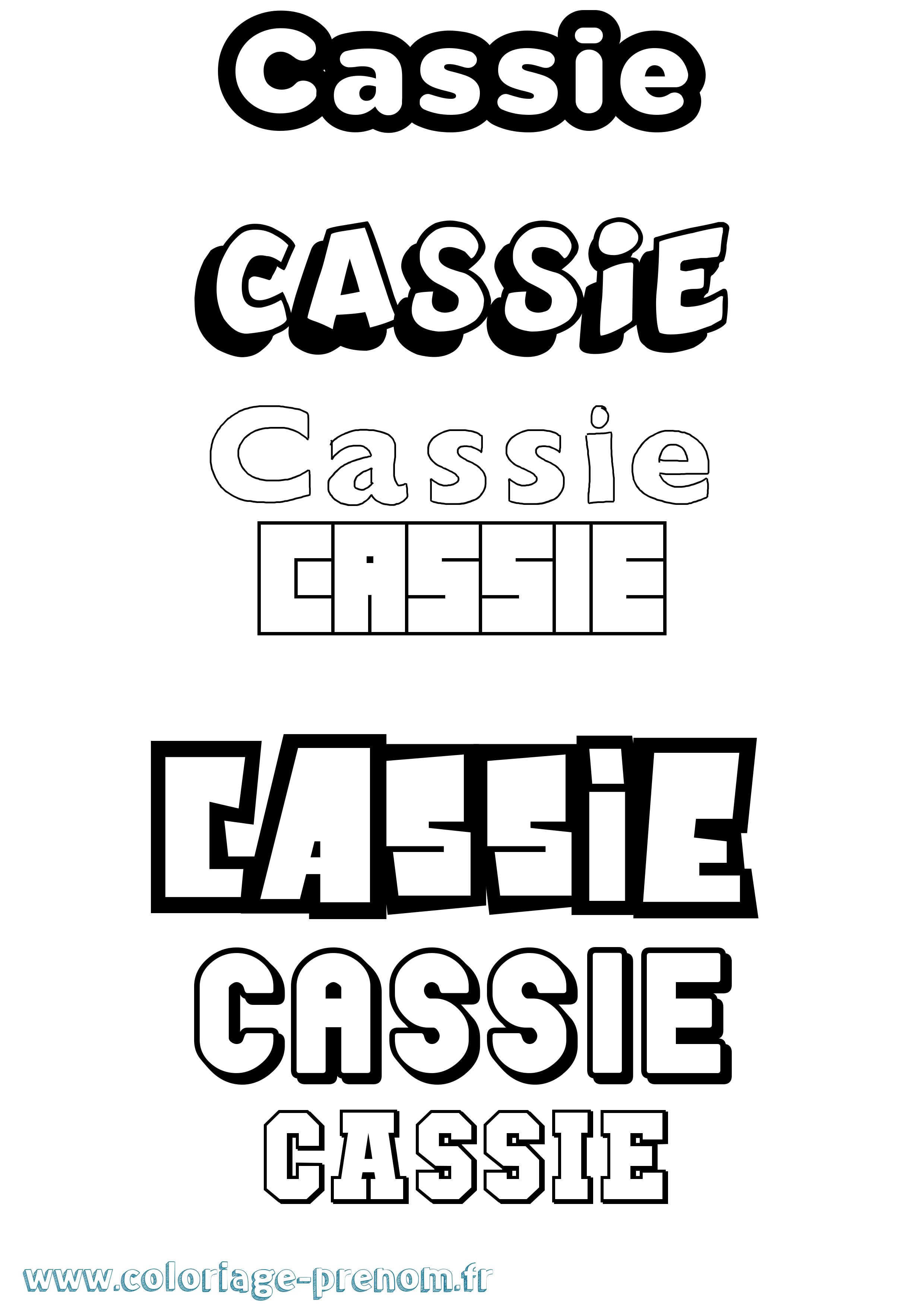 Coloriage Cassie Coloriage prénom Cassie