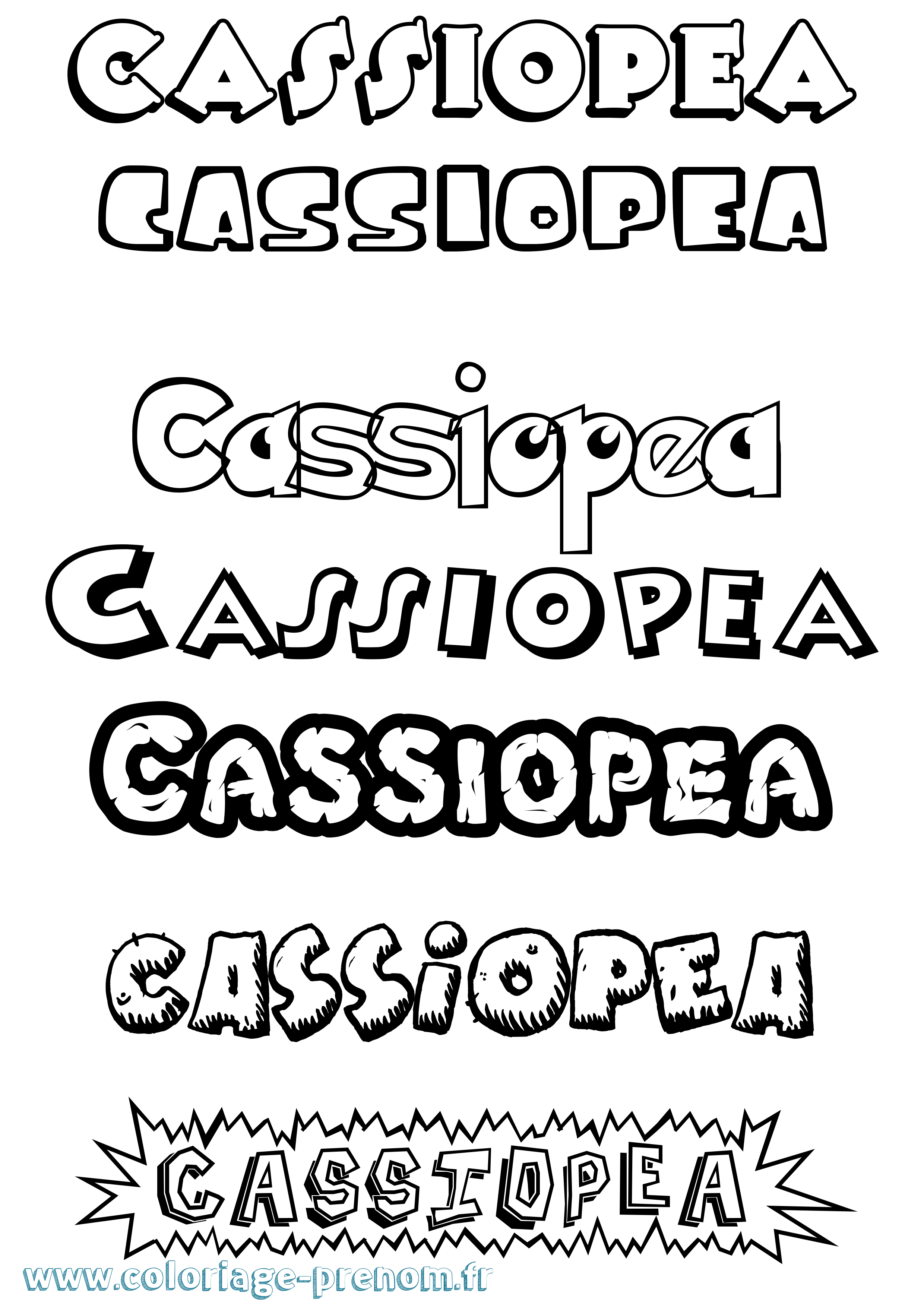 Coloriage Cassiopea Dessin Animé Coloriage prénom Cassiopea Dessin Animé