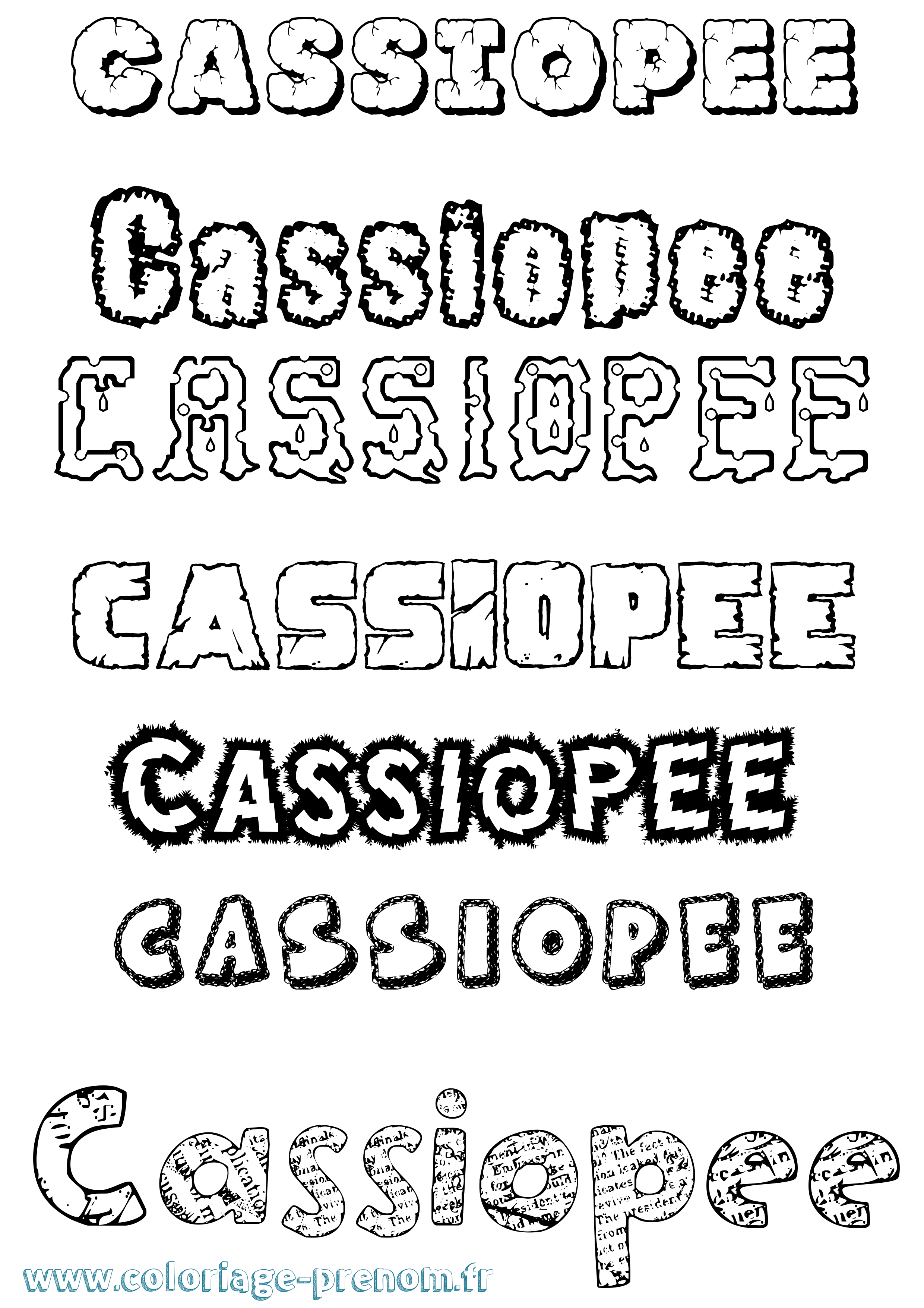 Coloriage prénom Cassiopee
