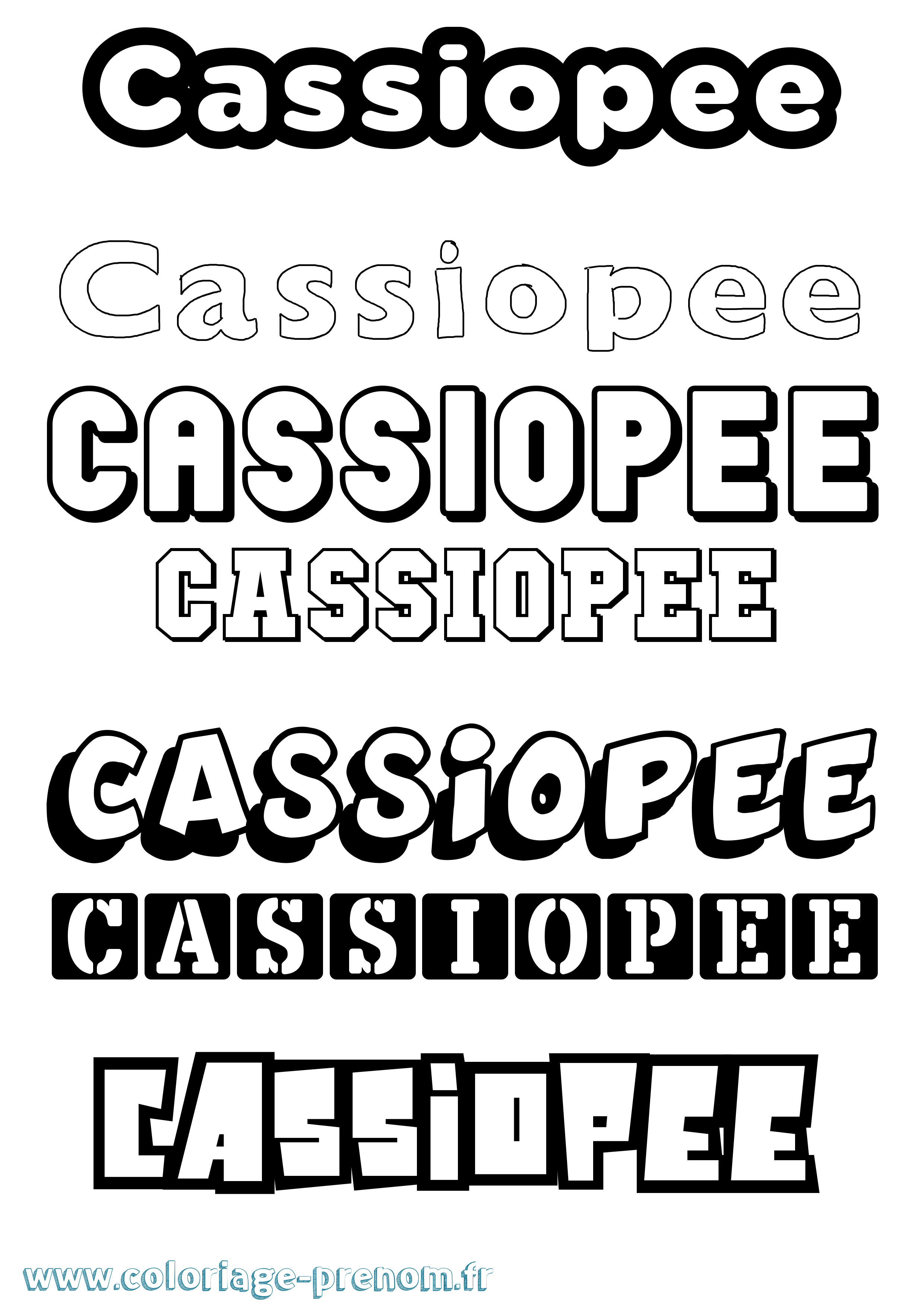 Coloriage prénom Cassiopee