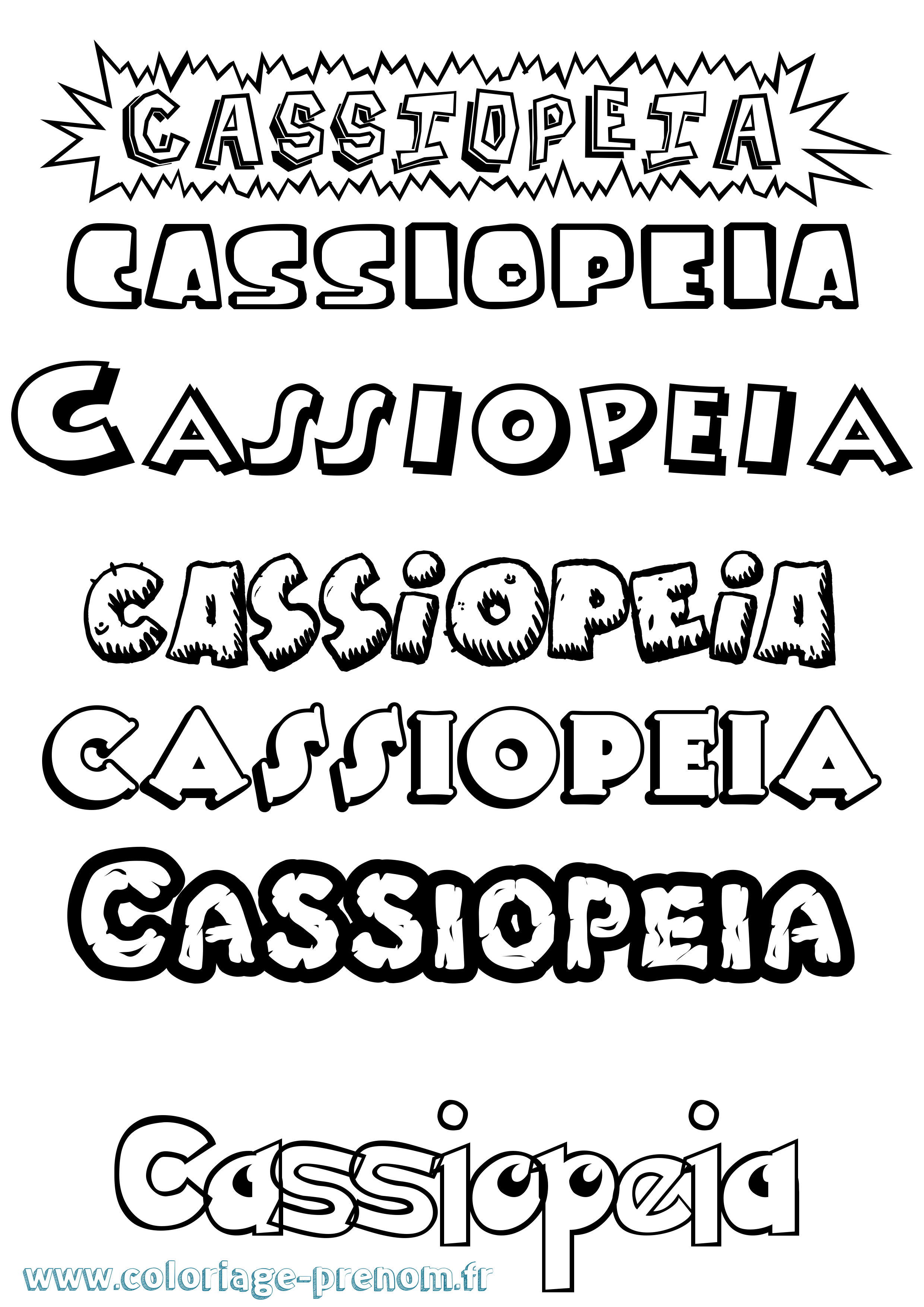 Coloriage prénom Cassiopeia Dessin Animé