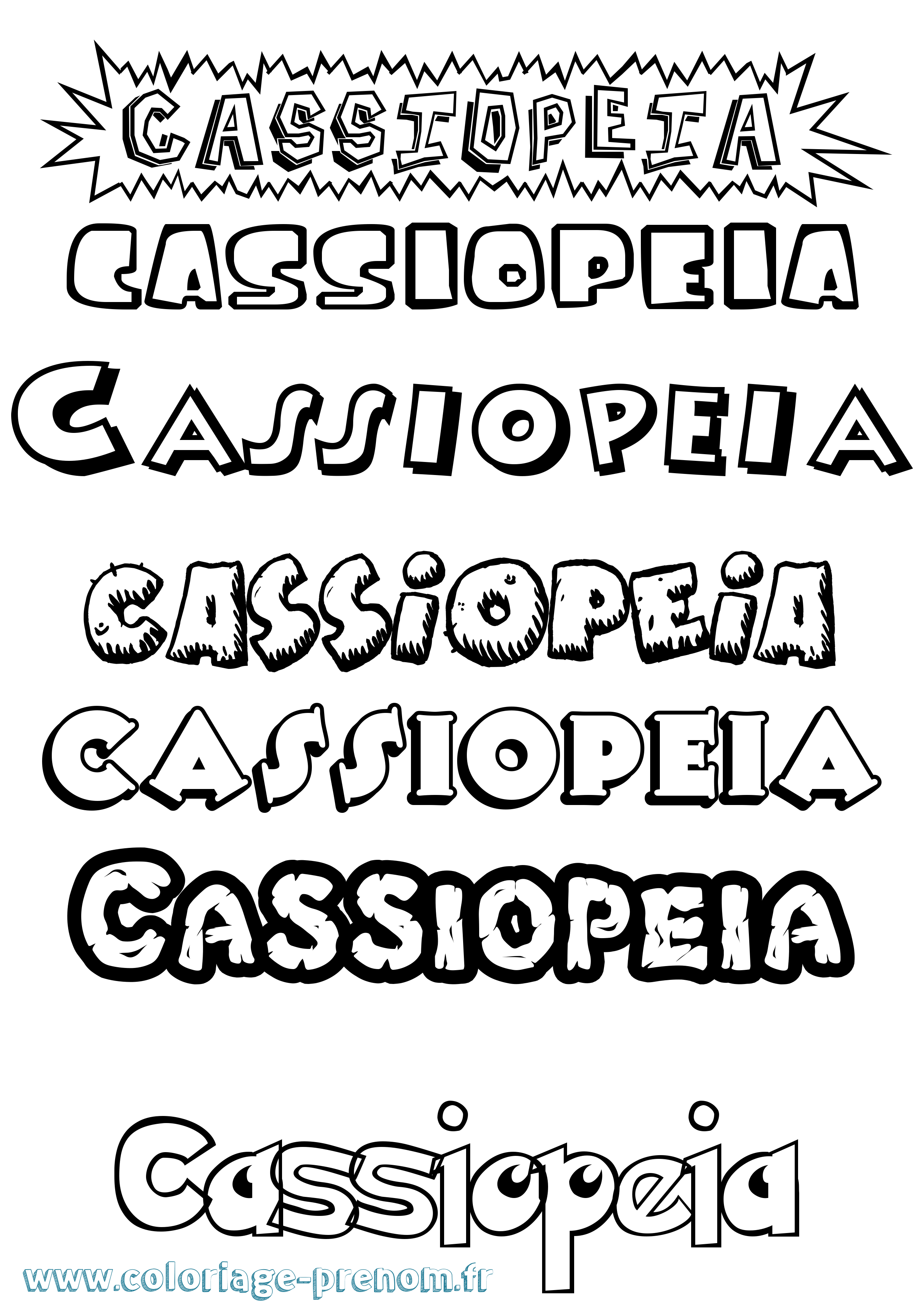 Coloriage Cassiopeia Dessin Animé Coloriage prénom Cassiopeia Dessin Animé